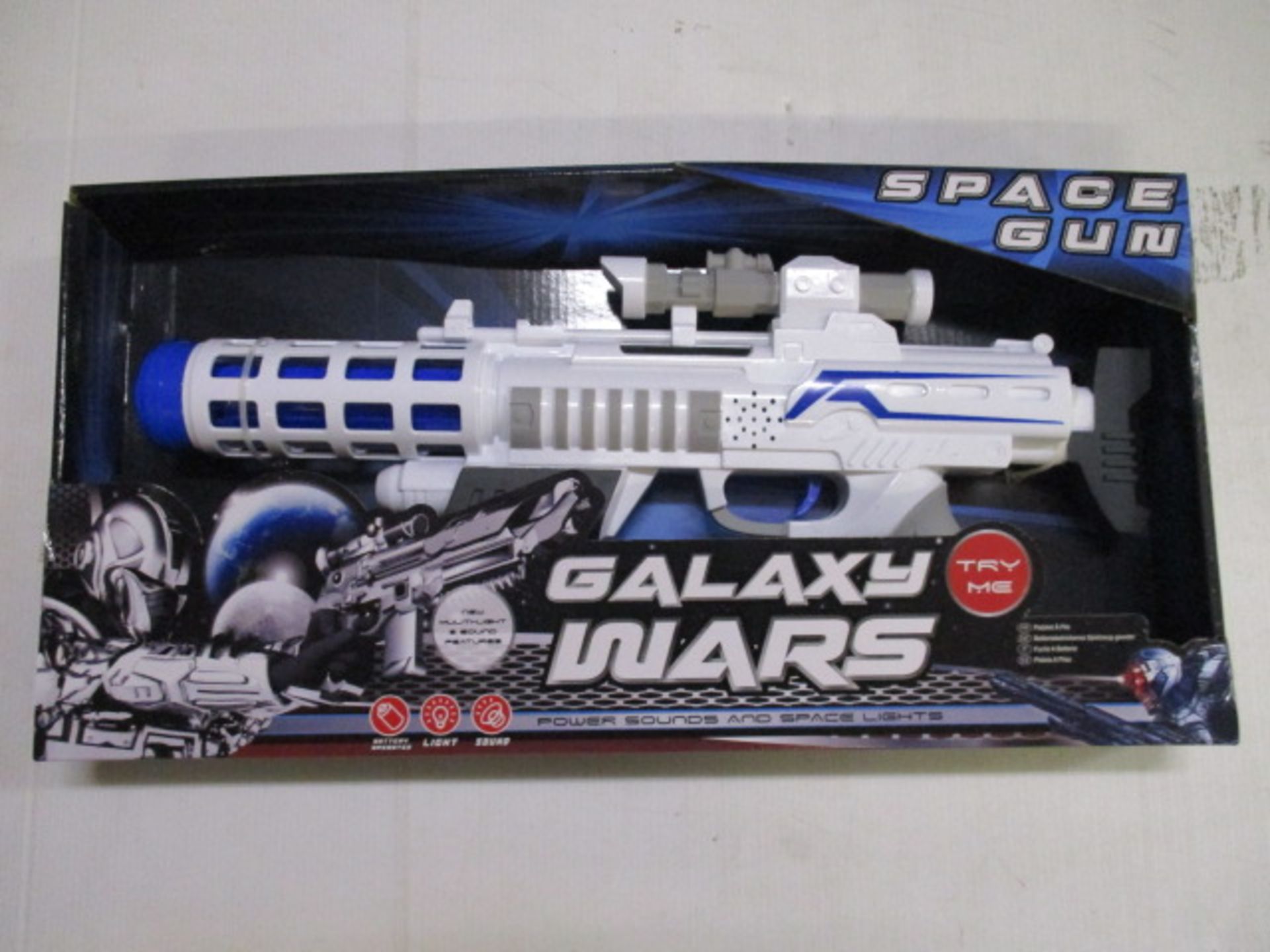 New and sealed Galaxy war space gun with sounds and lights