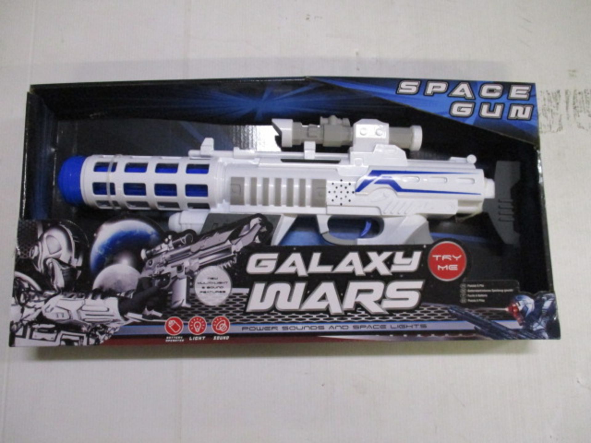 New and sealed Galaxy war space gun with sounds and lights