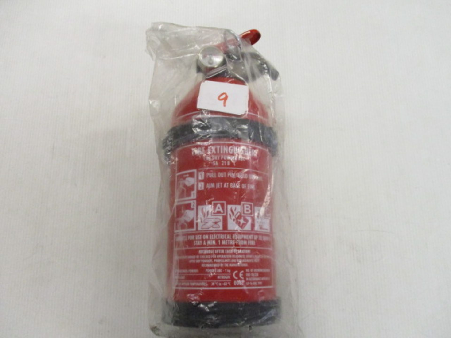 Unused 1kg dry poweder fire extinguisher