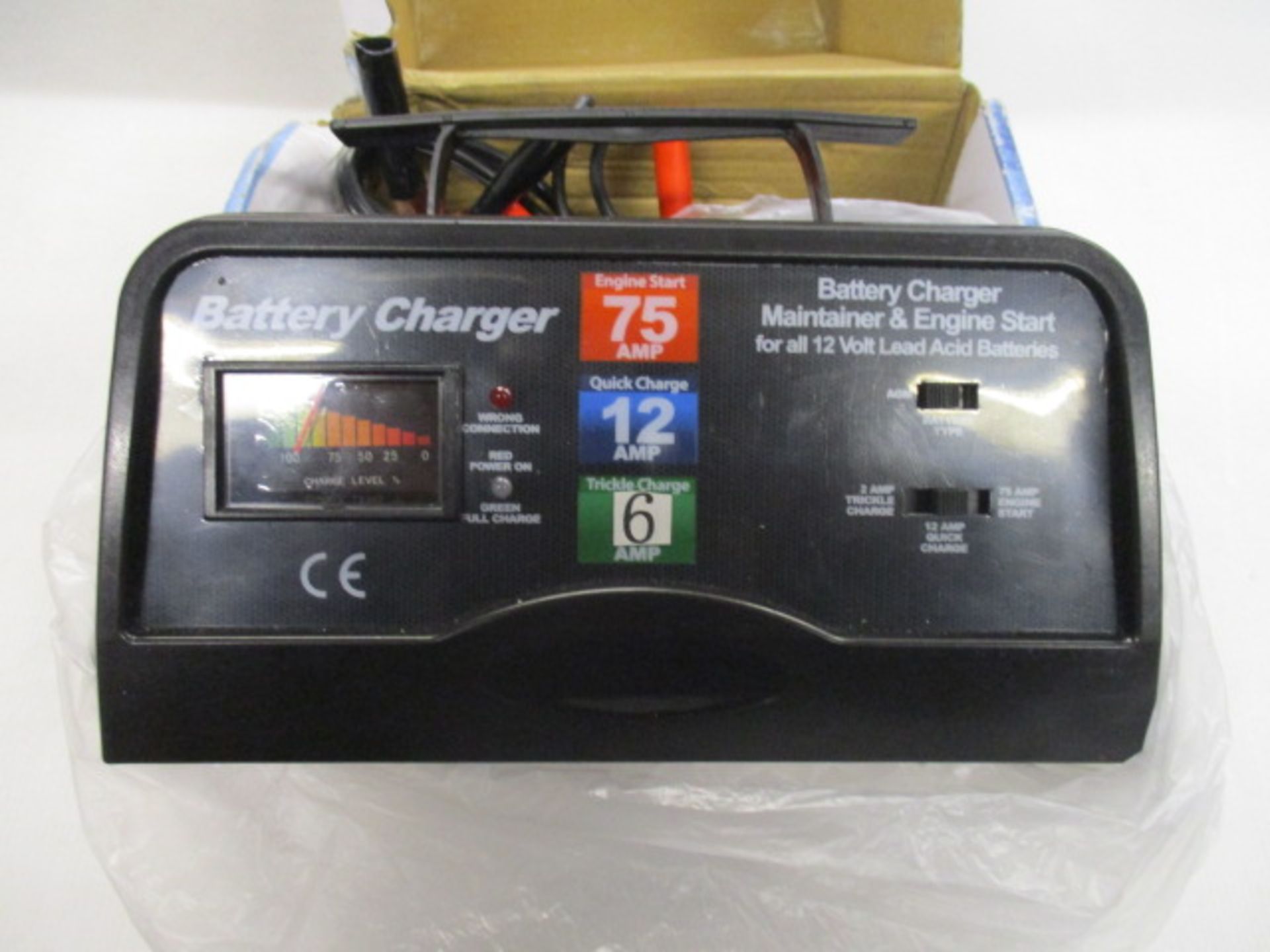 New unused Peak heavy duty 75amp emgine start battery charger with 12amp quik charge and 6amp