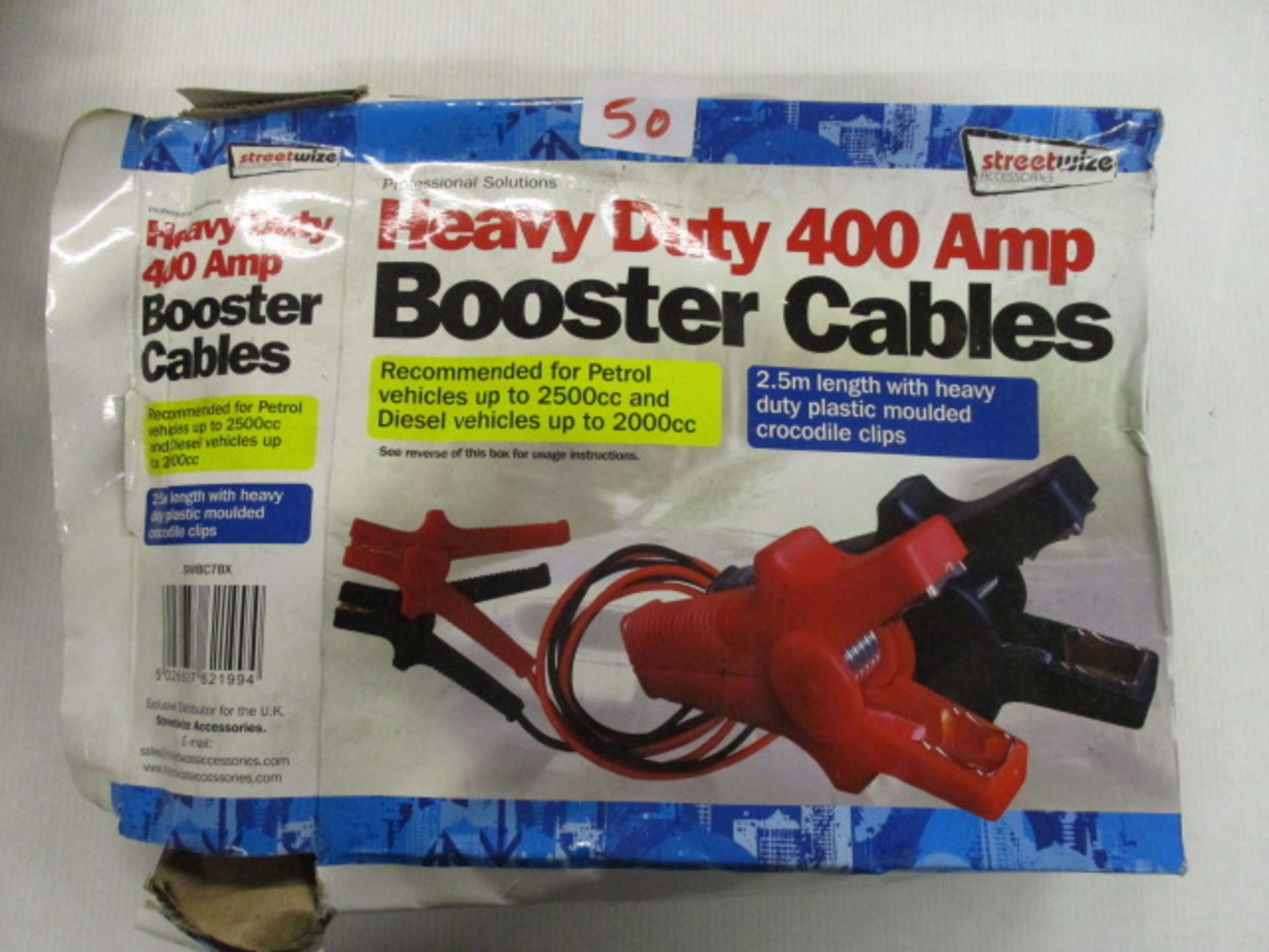 Heavy duty 400amp booster cables for petrol or diesel cars packaging may vary