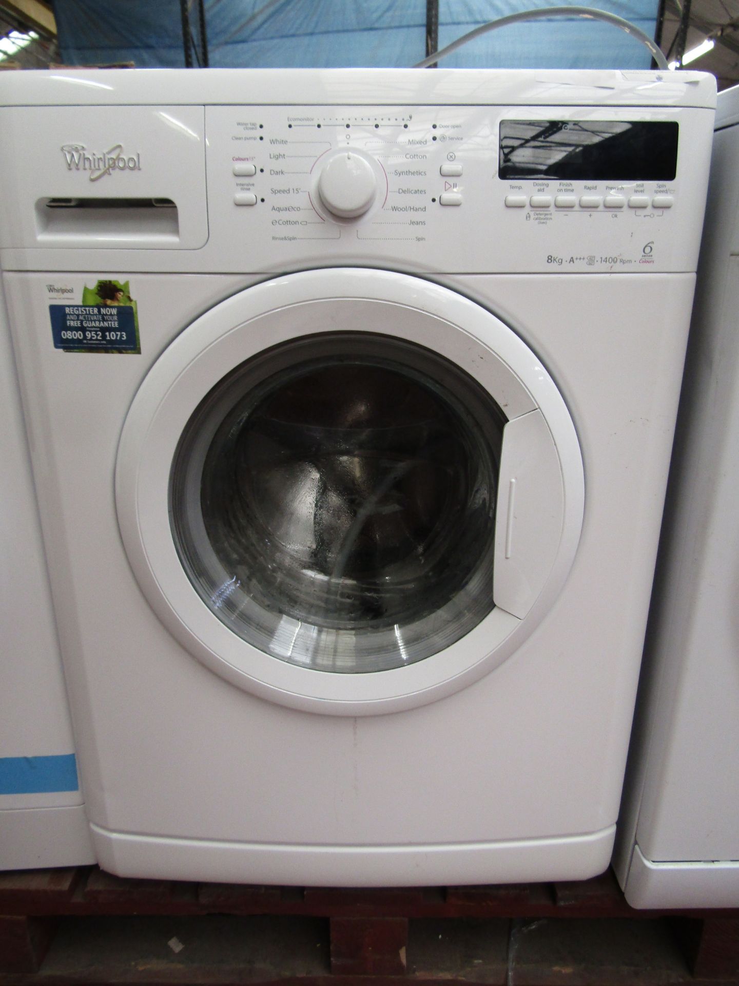 Whirlpool 6th sense colours 8Kg washing machine, spin then shows error code RE5