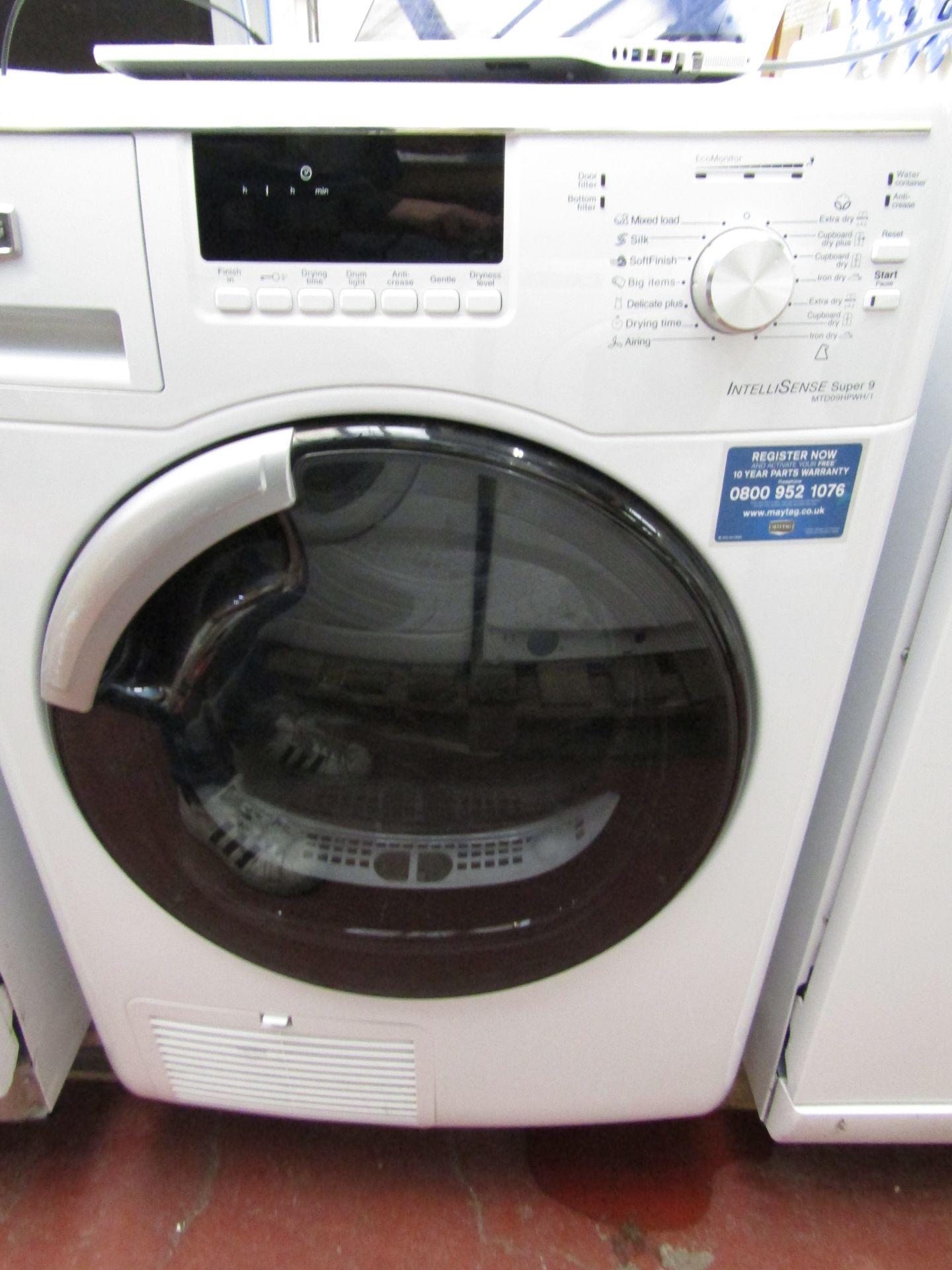 Maytag Intellisense Super 9 MTD09HPWH/1 condenser dryer, powers on but no heat