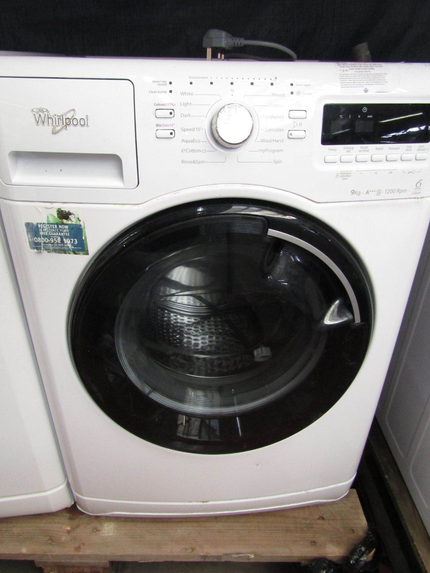 Whirlpool 6th sense 9Kg washing machine, Powers on and spins but then displays error code E5