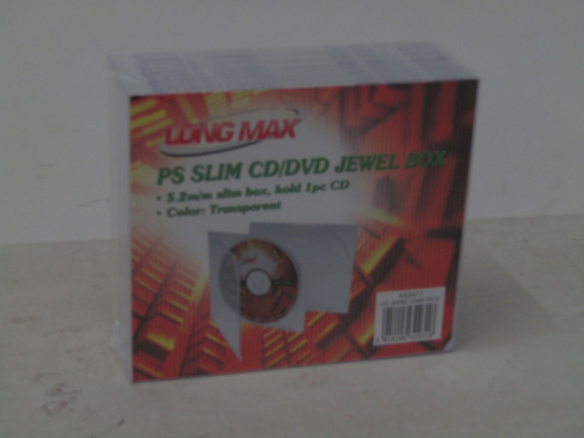 Box of Long Max clear ps slim cd/dvd jewel box, New and boxed.