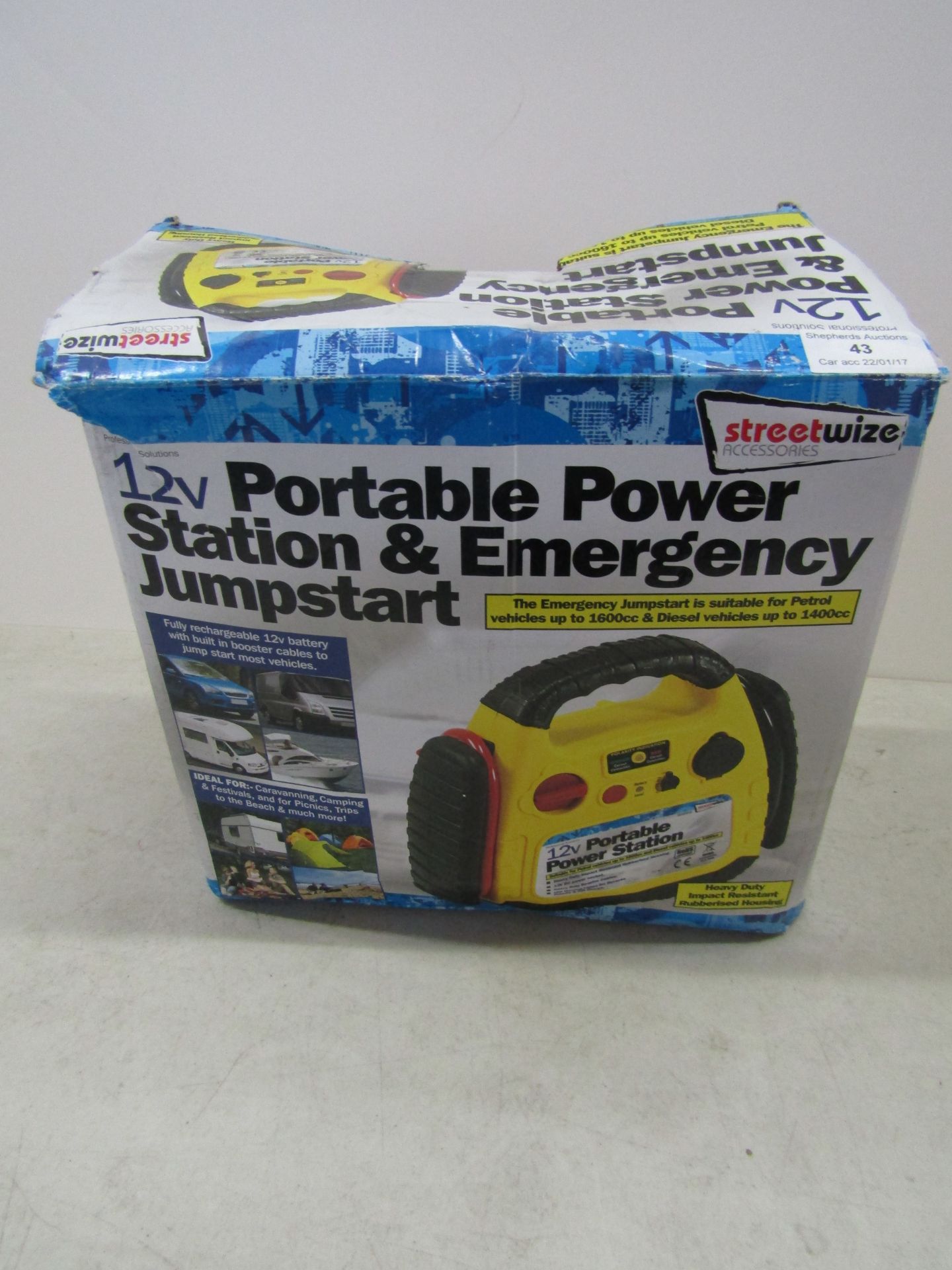 12V Portable power station & emergency jumpstart unit, unused, unopened and boxed.