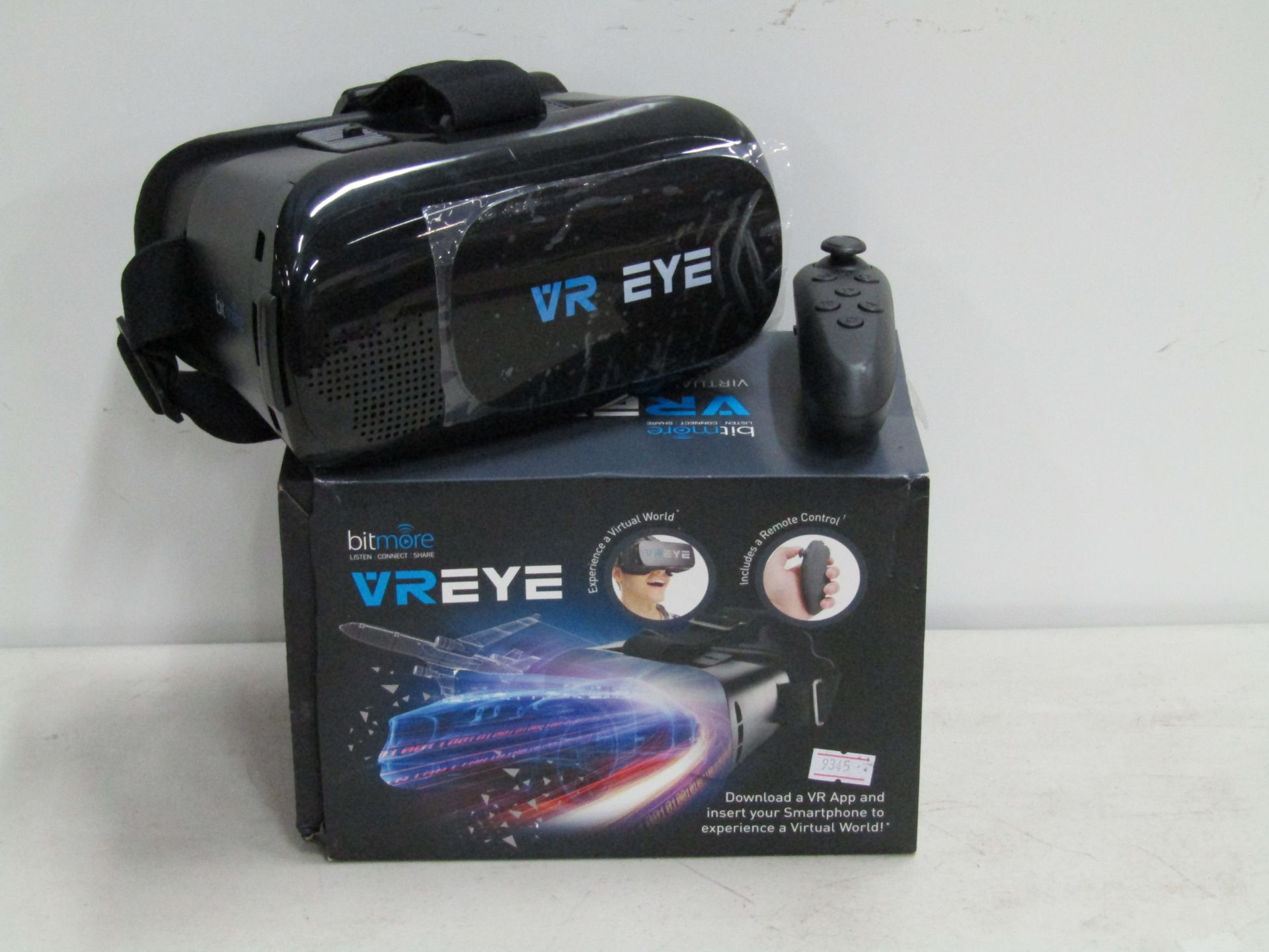 Bit More VREYE virtual reality smartphone headset, includes remote control, unchecked and boxed.