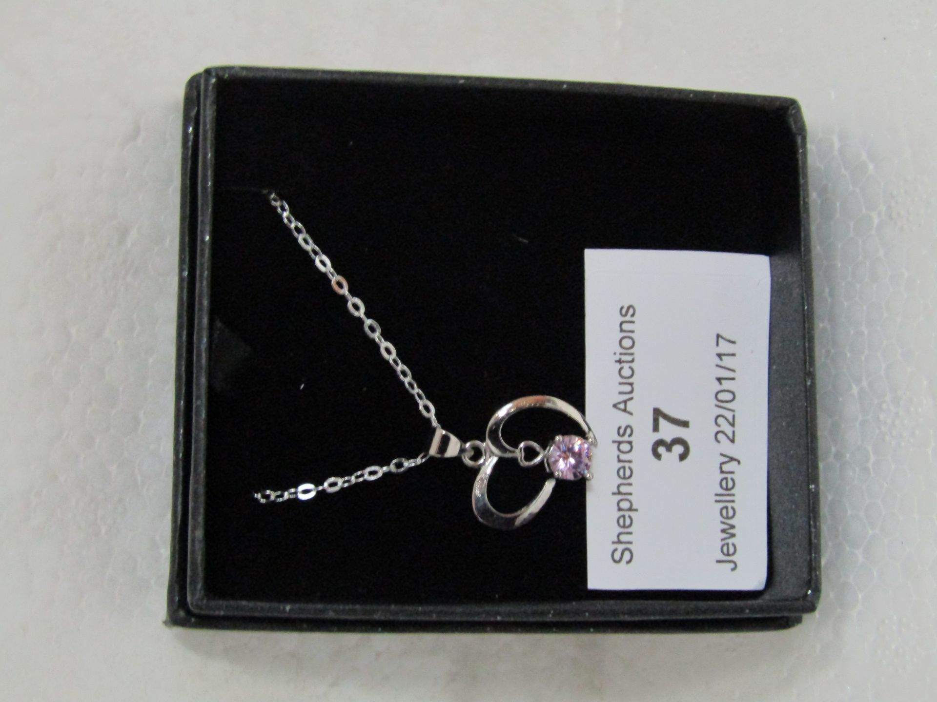 Fifth NYC White Gold Plated Necklace with Swarovski Element Crystal in presentation box