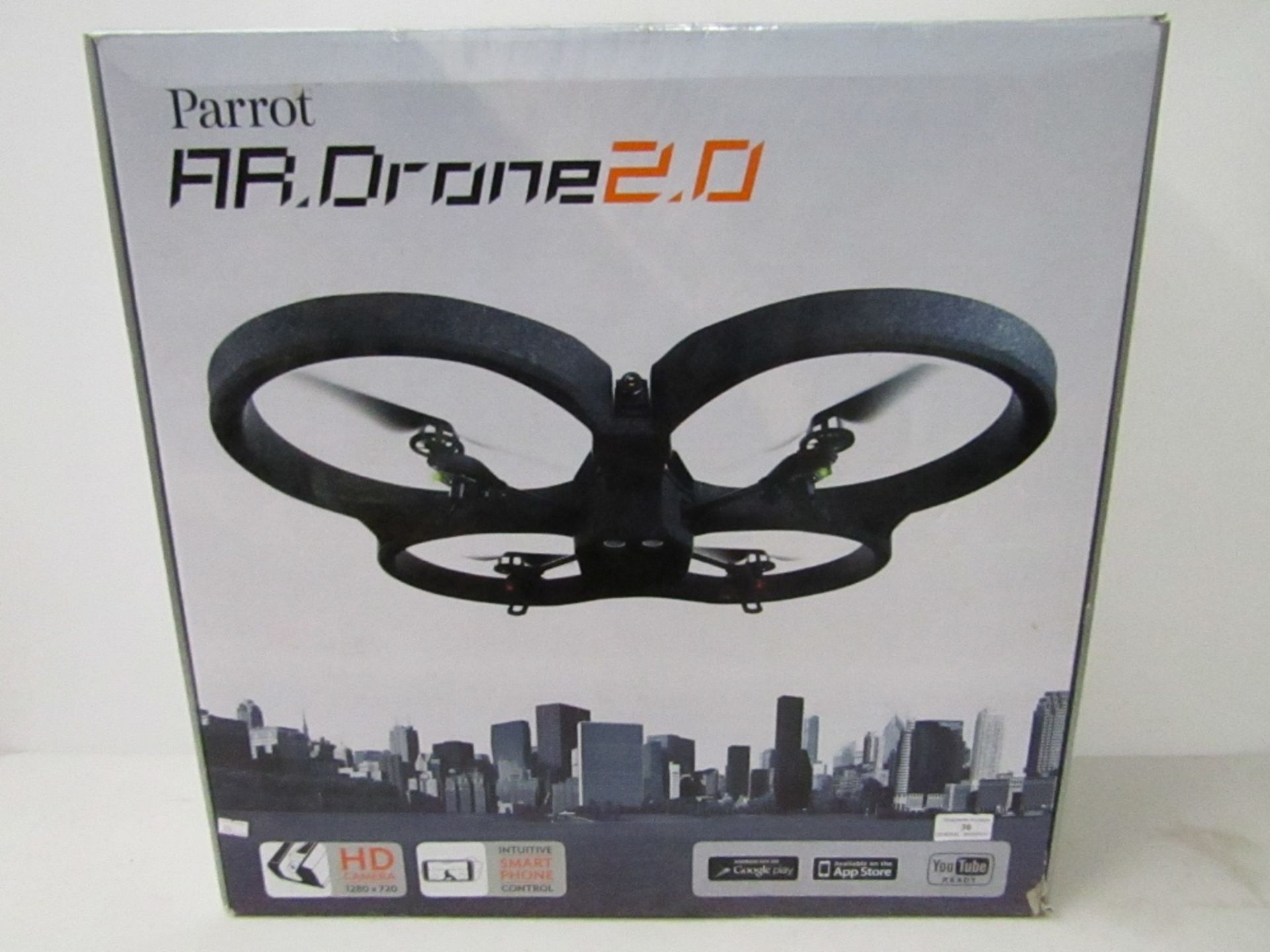 Parrot AR Drone 2.0 unchecked and boxed.