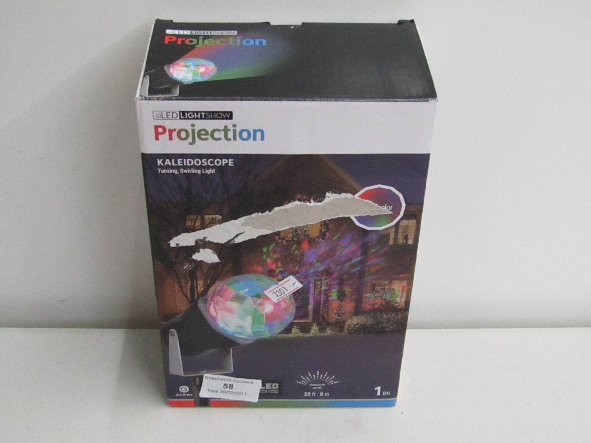 LED Light Show projection kaleidoscope, unchecked and boxed.