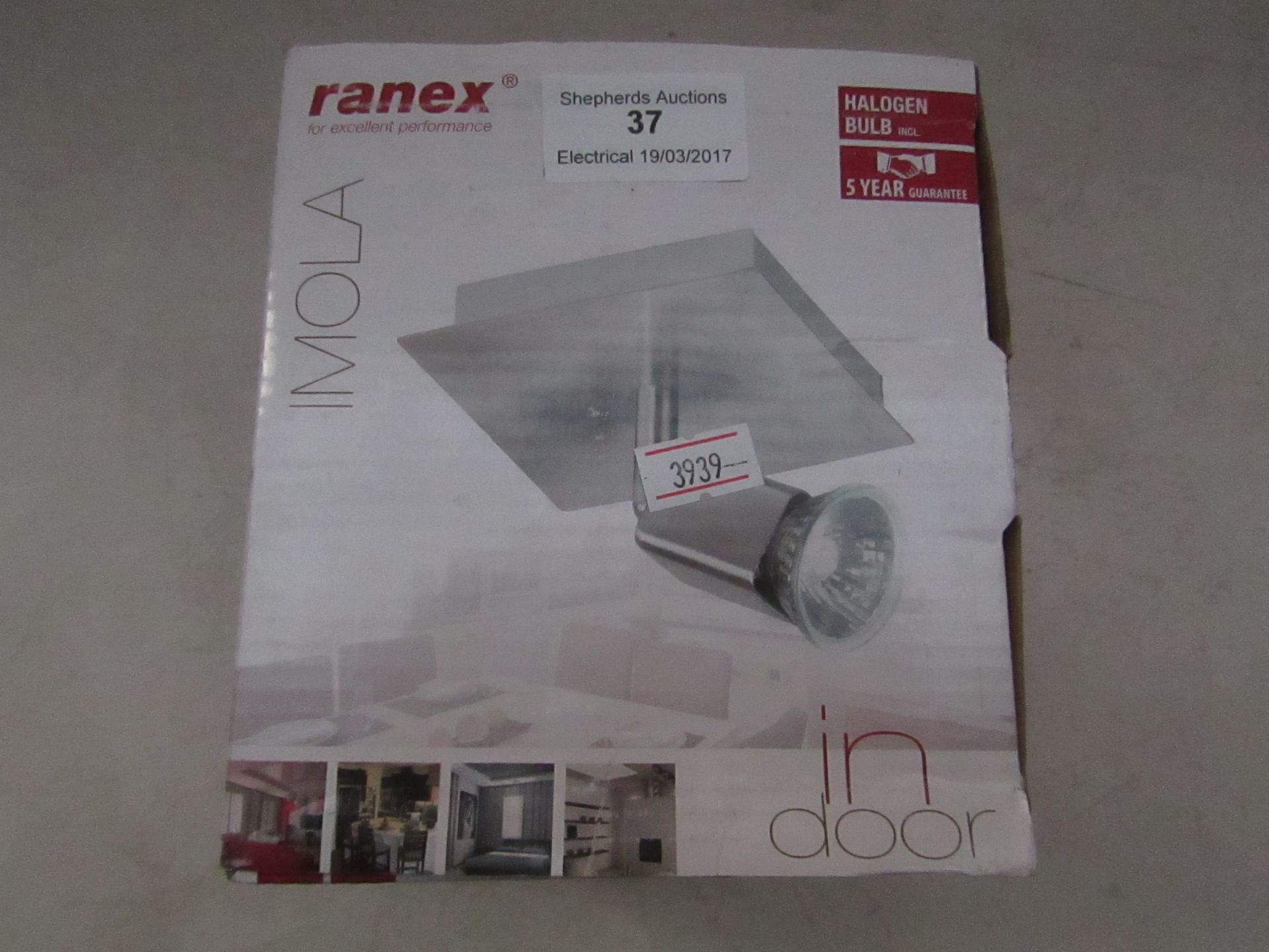 Ranex Imola indoor light, unchecked and boxe.