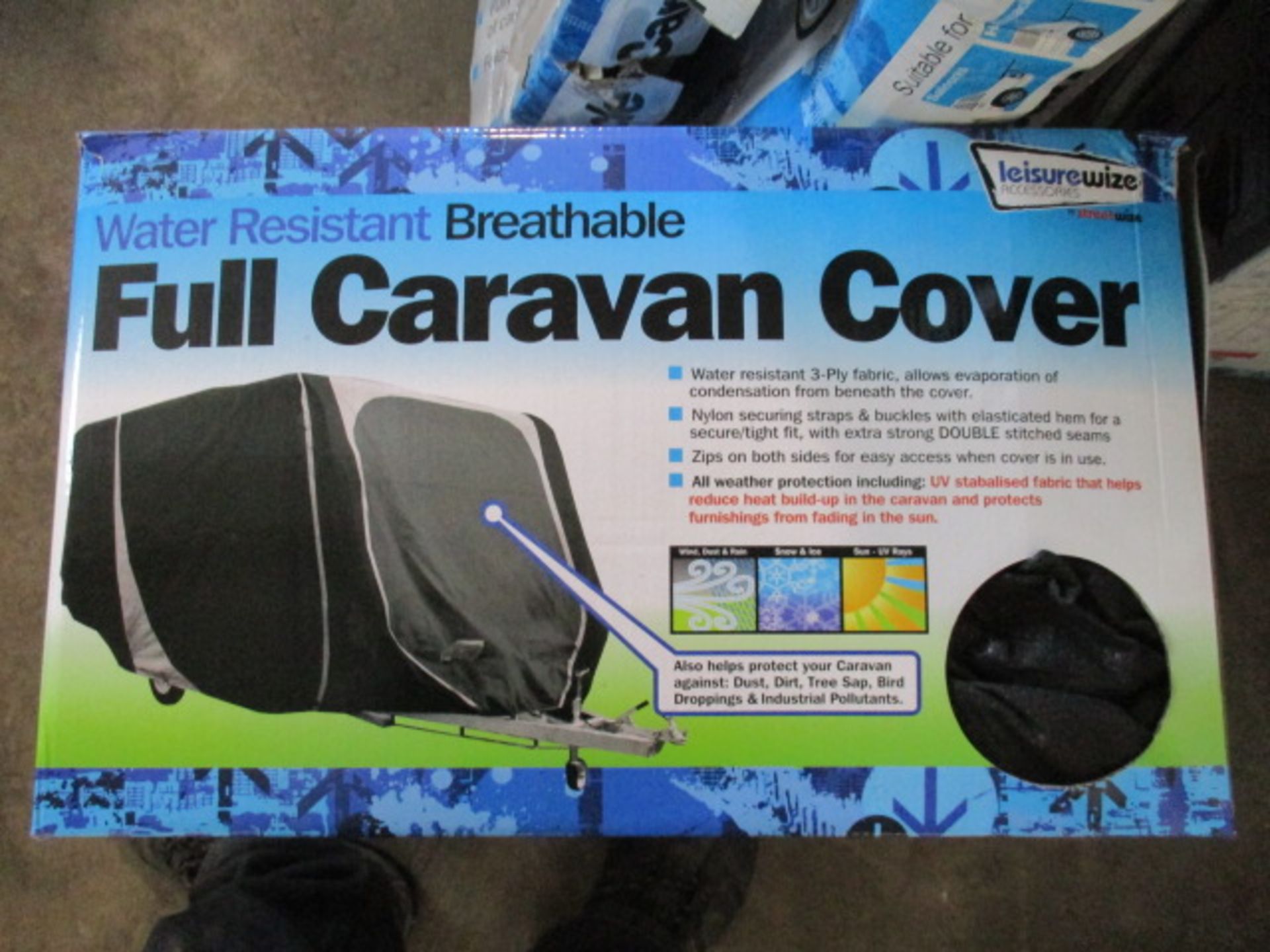 Large size caravan cover 17-19ft water resistant boxed rrp 119.99