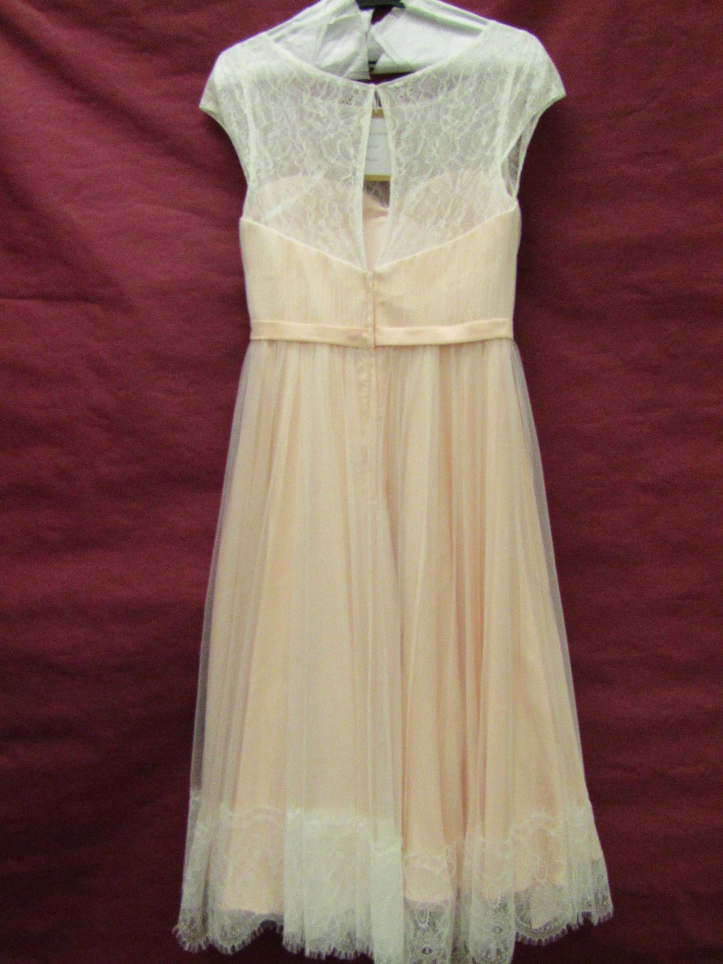 No VAT!! Vintage Inspired Designer Wedding / Bridesmaid Dress in Blush & White Lace size 12. Brand