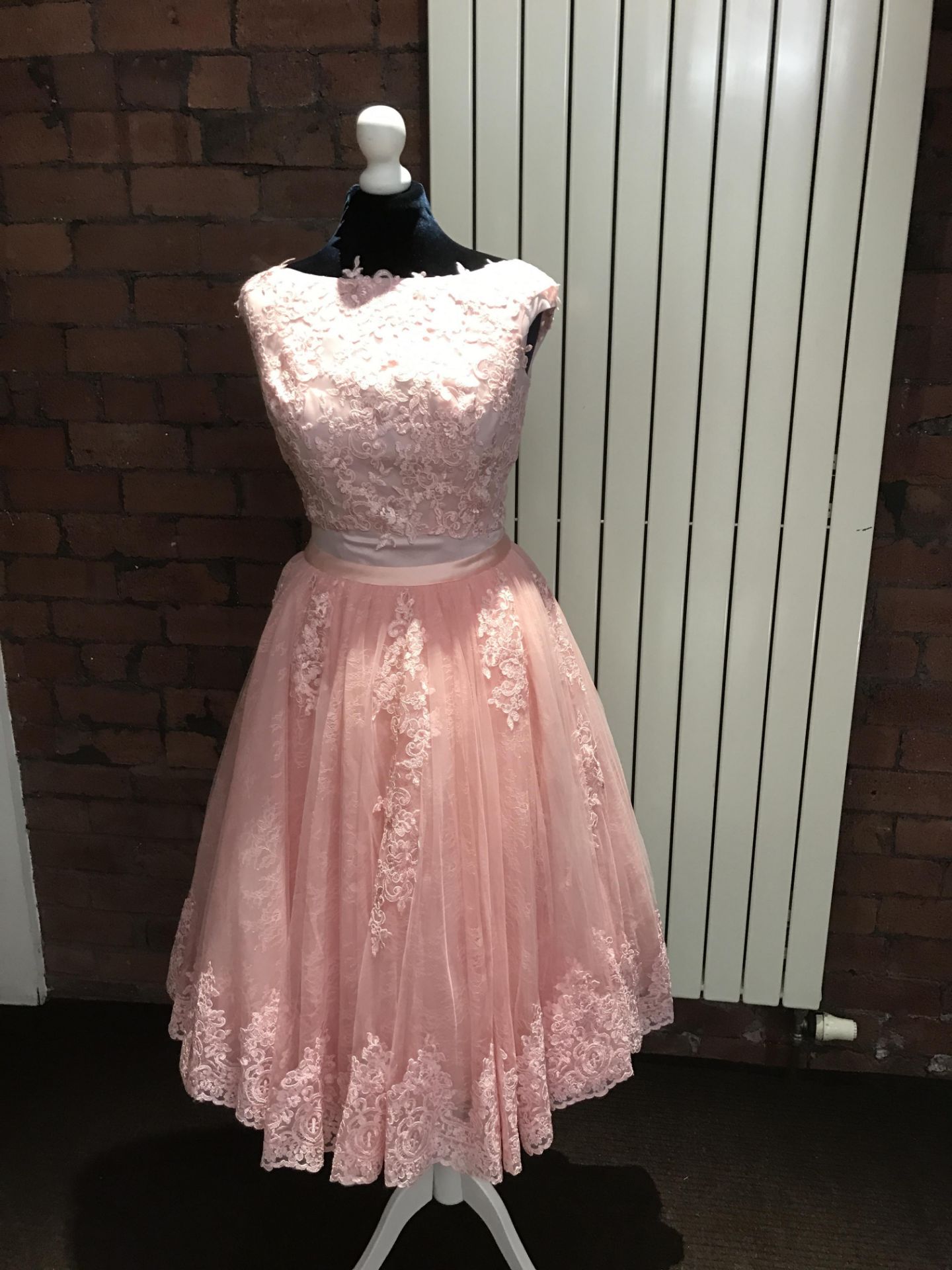 New Calf Length Vintaged Inspired Lace Bridesmaid/Occasional Skirt in Blush size 14. ONLY THE