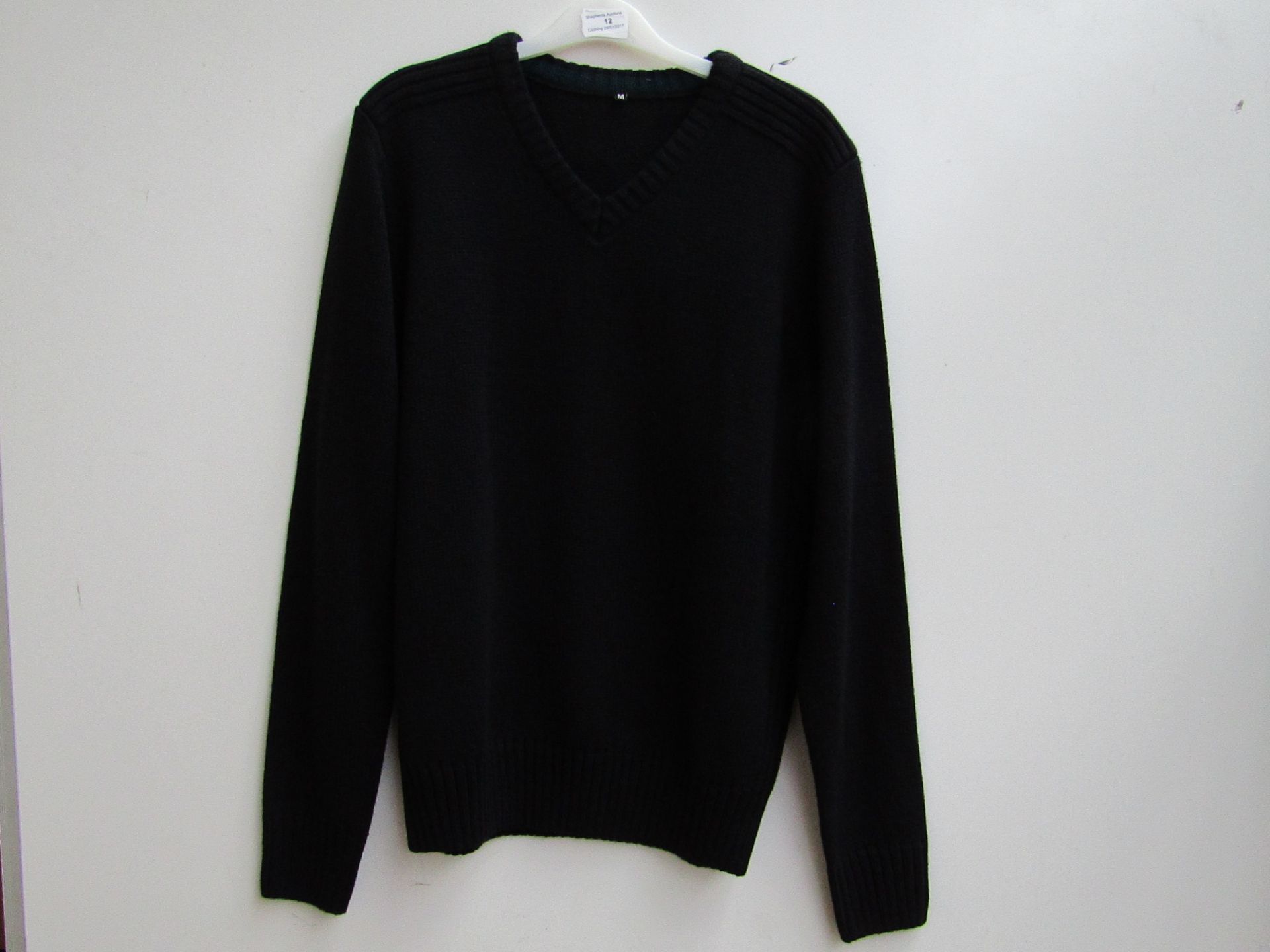 V-Neck jumper. Black colour. Size M. Show room sample