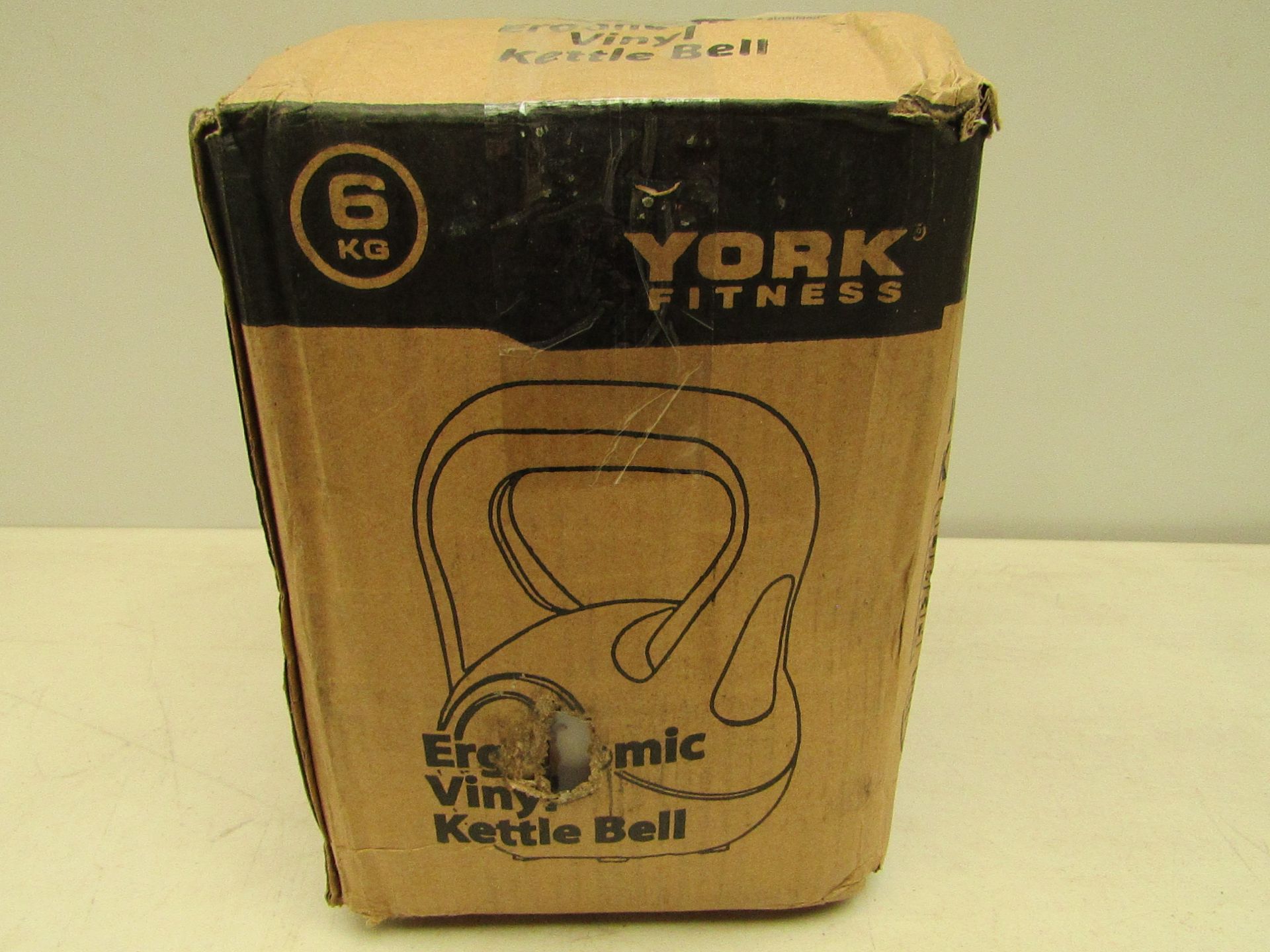 York vinyl 6kg kettle bell, new and boxed.