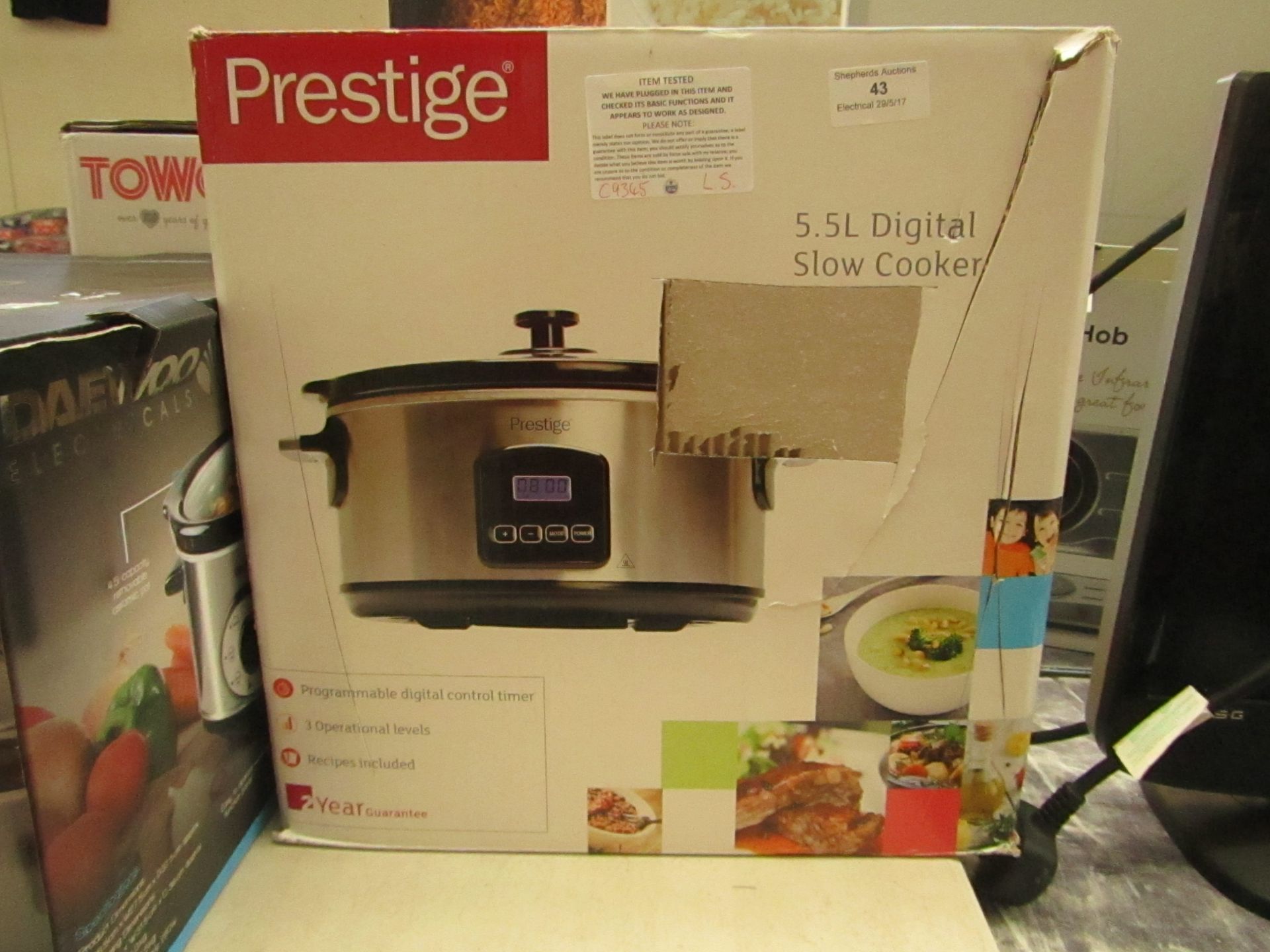Prestige 5.5lttr Slow cooker, tested working and boxed