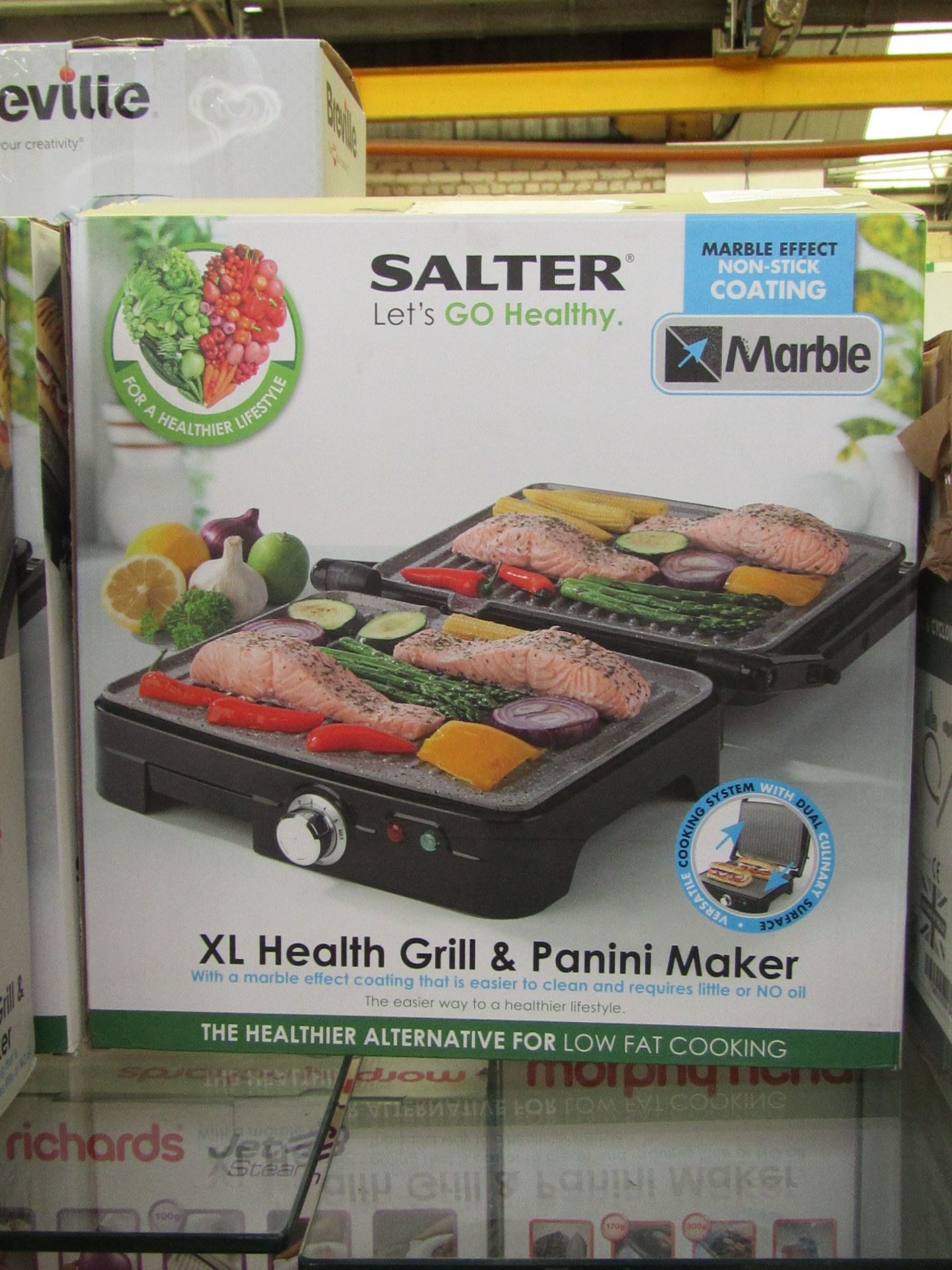 Salter XL Health Grill and Panini Maker,, boxed and tested working