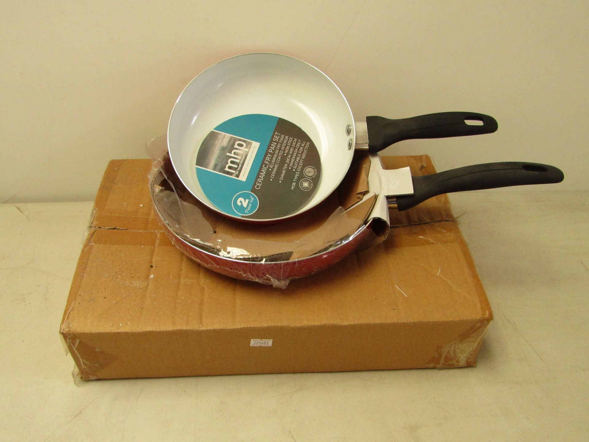 2 Piece mhp ceramic fry pan set, new and boxed.
