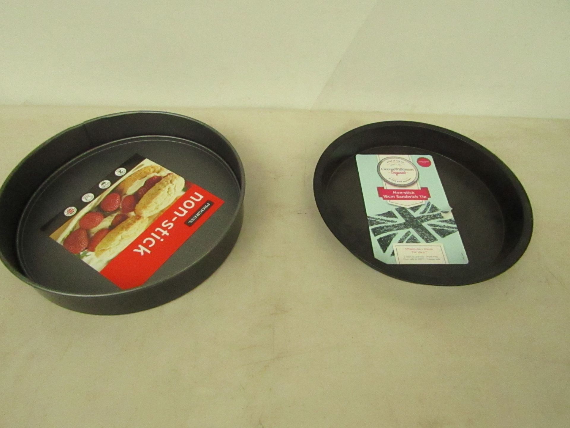 3x Non-stick cake/sandwich tins. New.