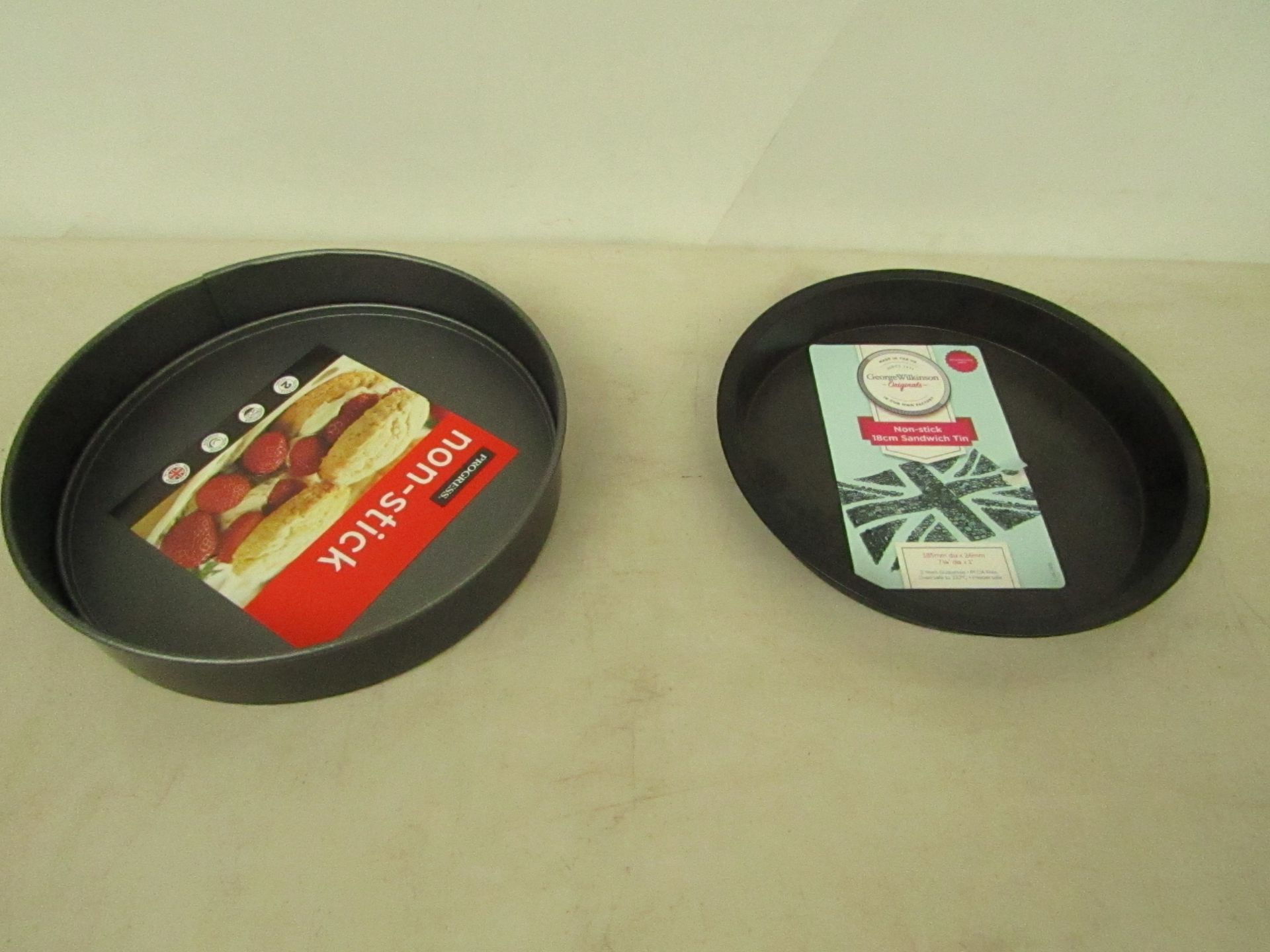 3x Non-stick cake/sandwich tins. New.