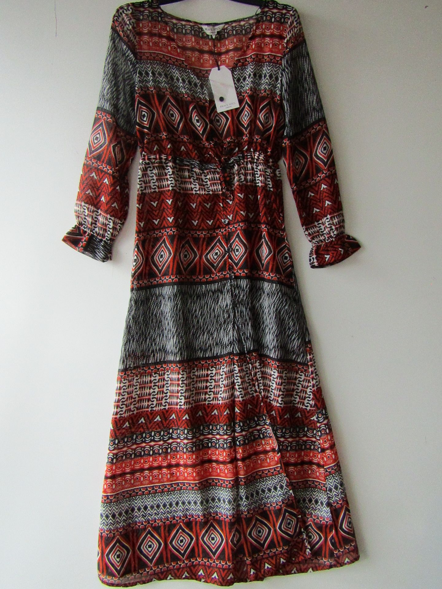 Ladies Brave Soul Long sleeved Maxi Dress. New Sample with Tag. Size XS