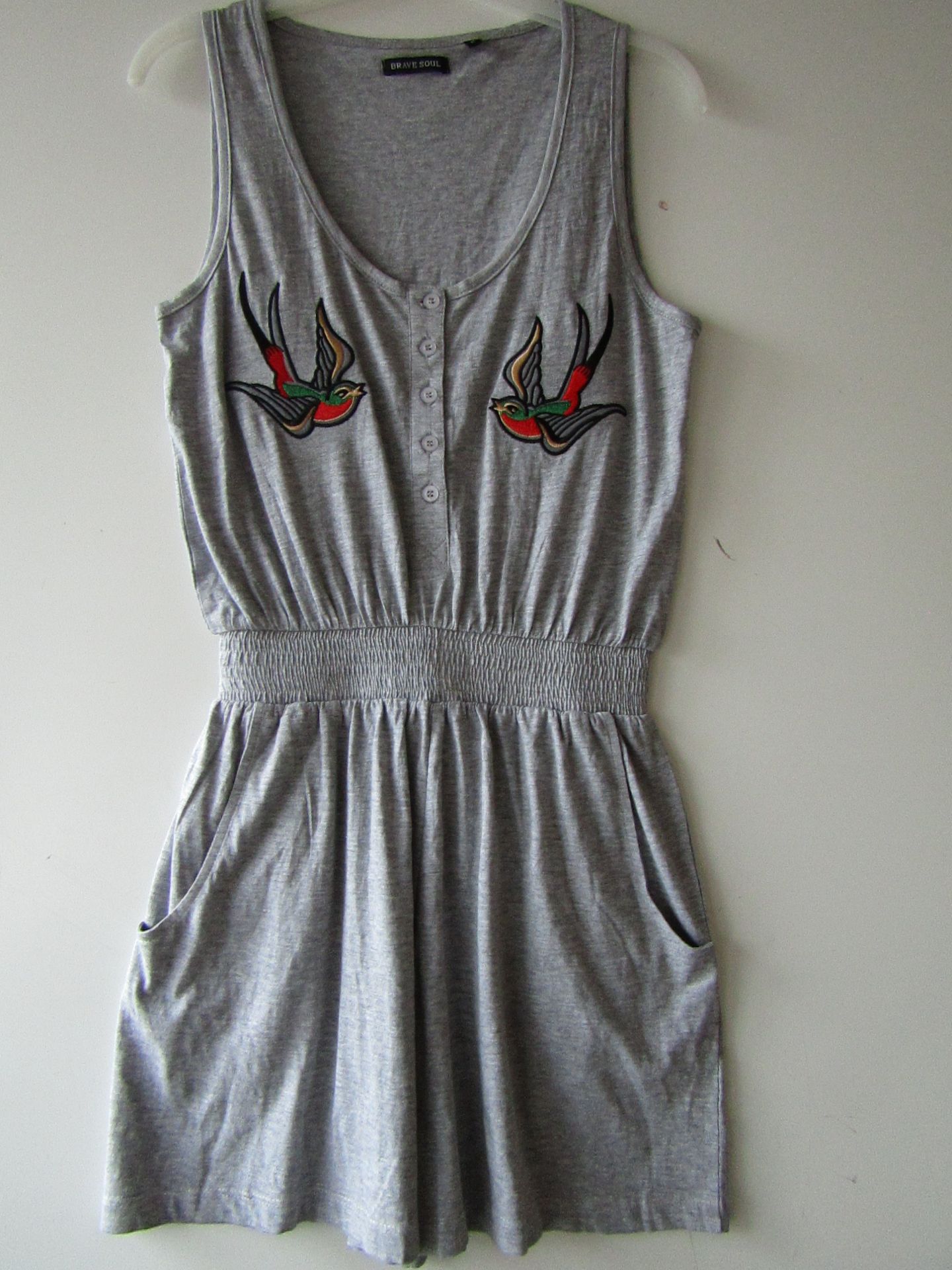 Ladies Brave Soul Swallow Motif Play suit. New Sample. Size S