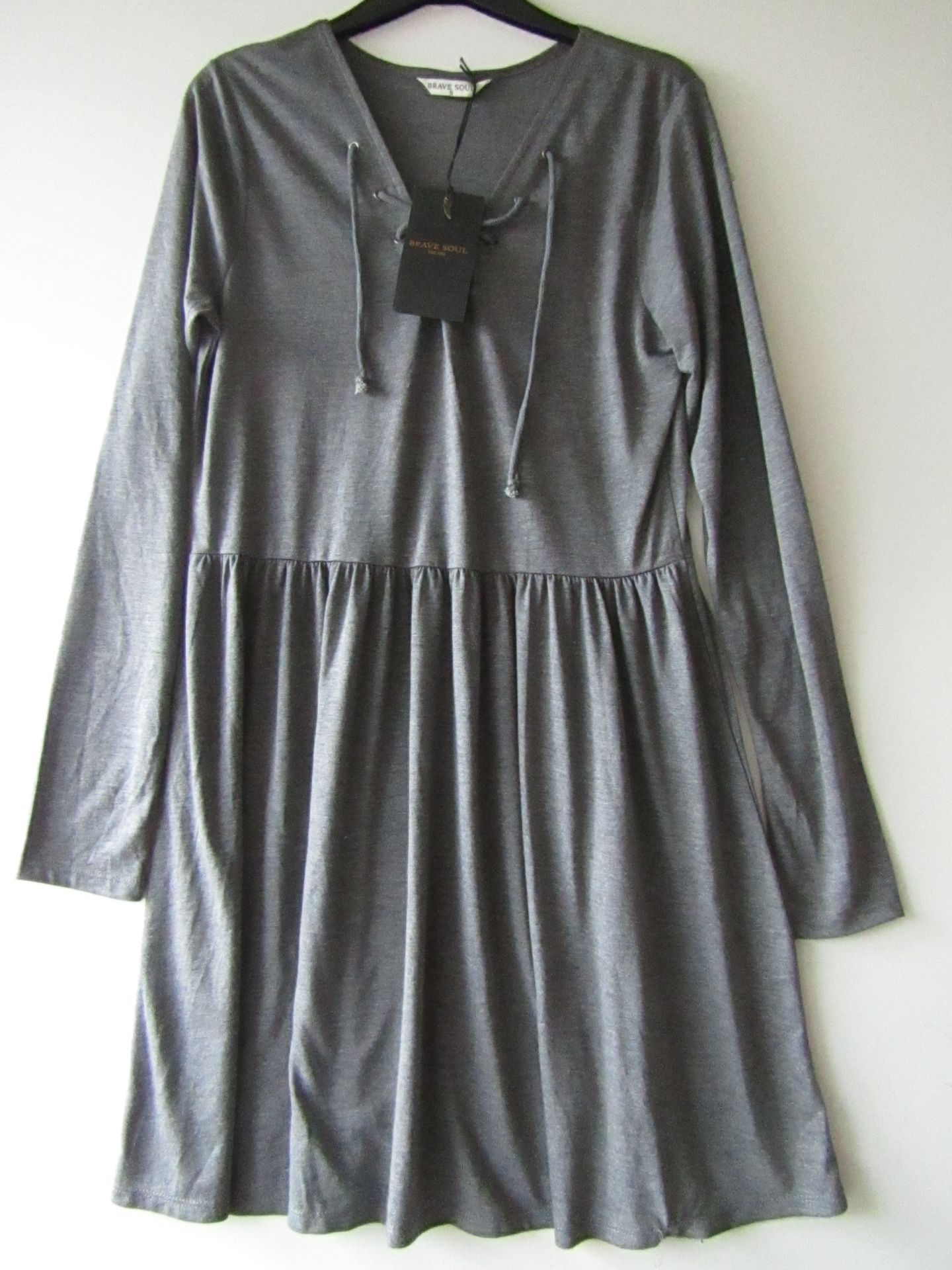 Ladies Brave Soul Long sleeved Tie Detail Dress. New Sample with Tags. Size S