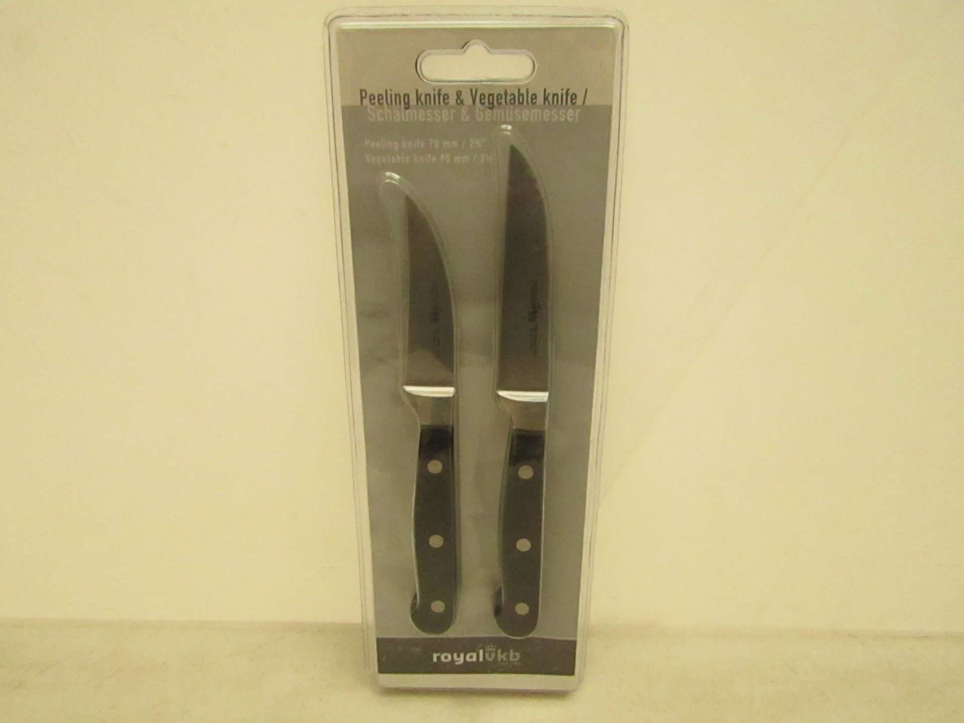 RoyalVKB peeling knife and vegetable knife, new and packaged.
