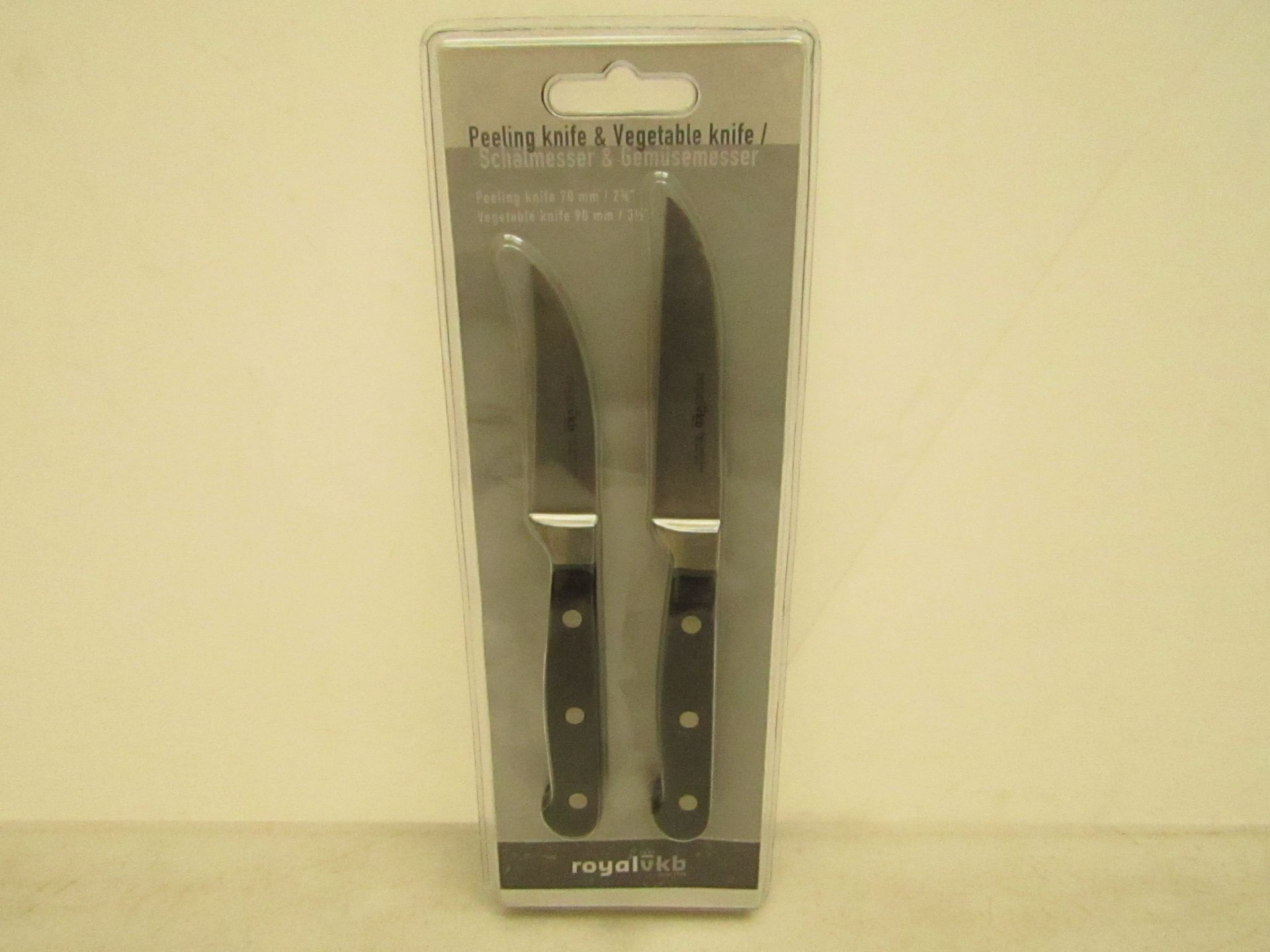 RoyalVKB peeling knife and vegetable knife, new and packaged.