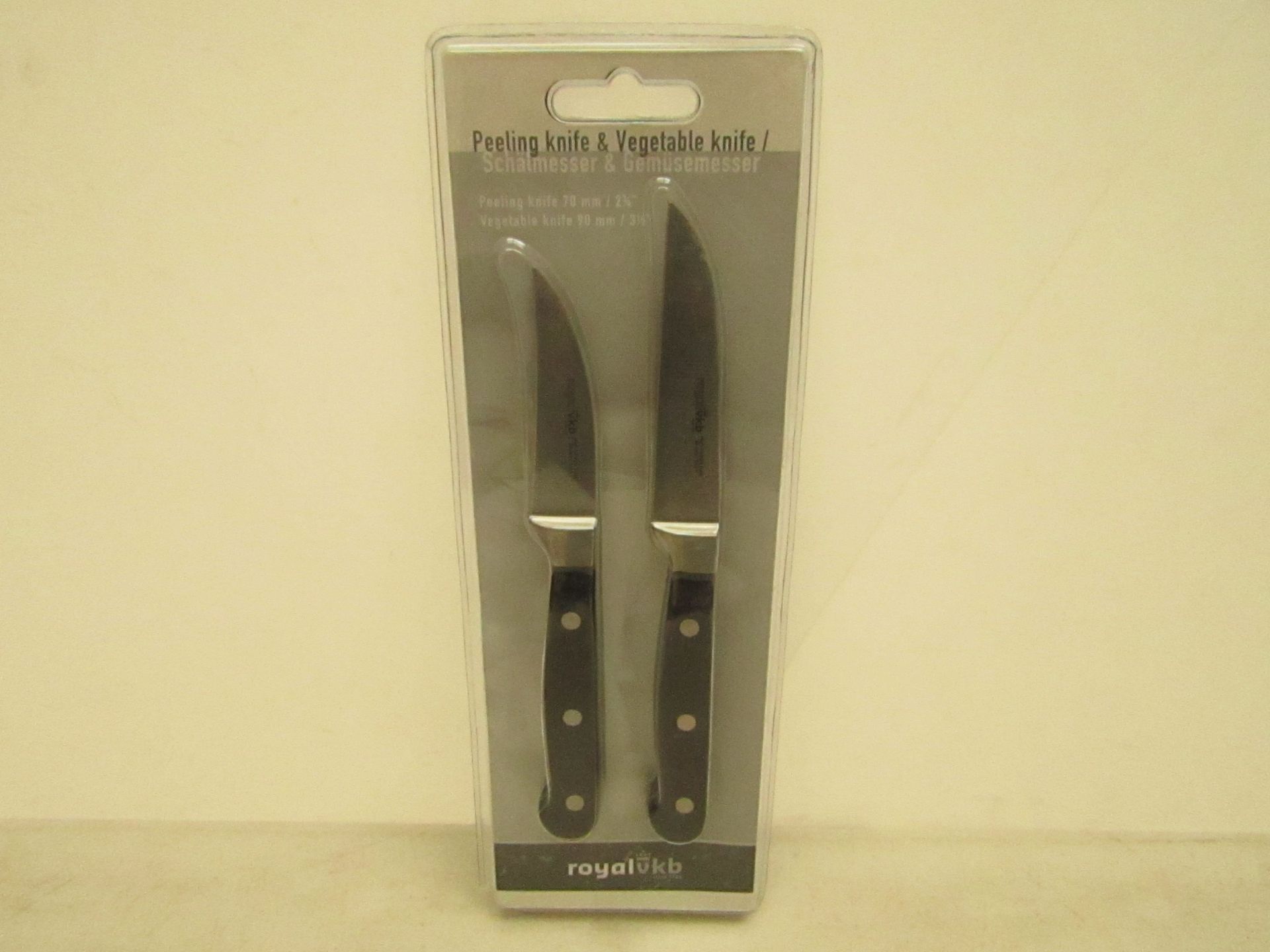 RoyalVKB peeling knife and vegetable knife, new and packaged.