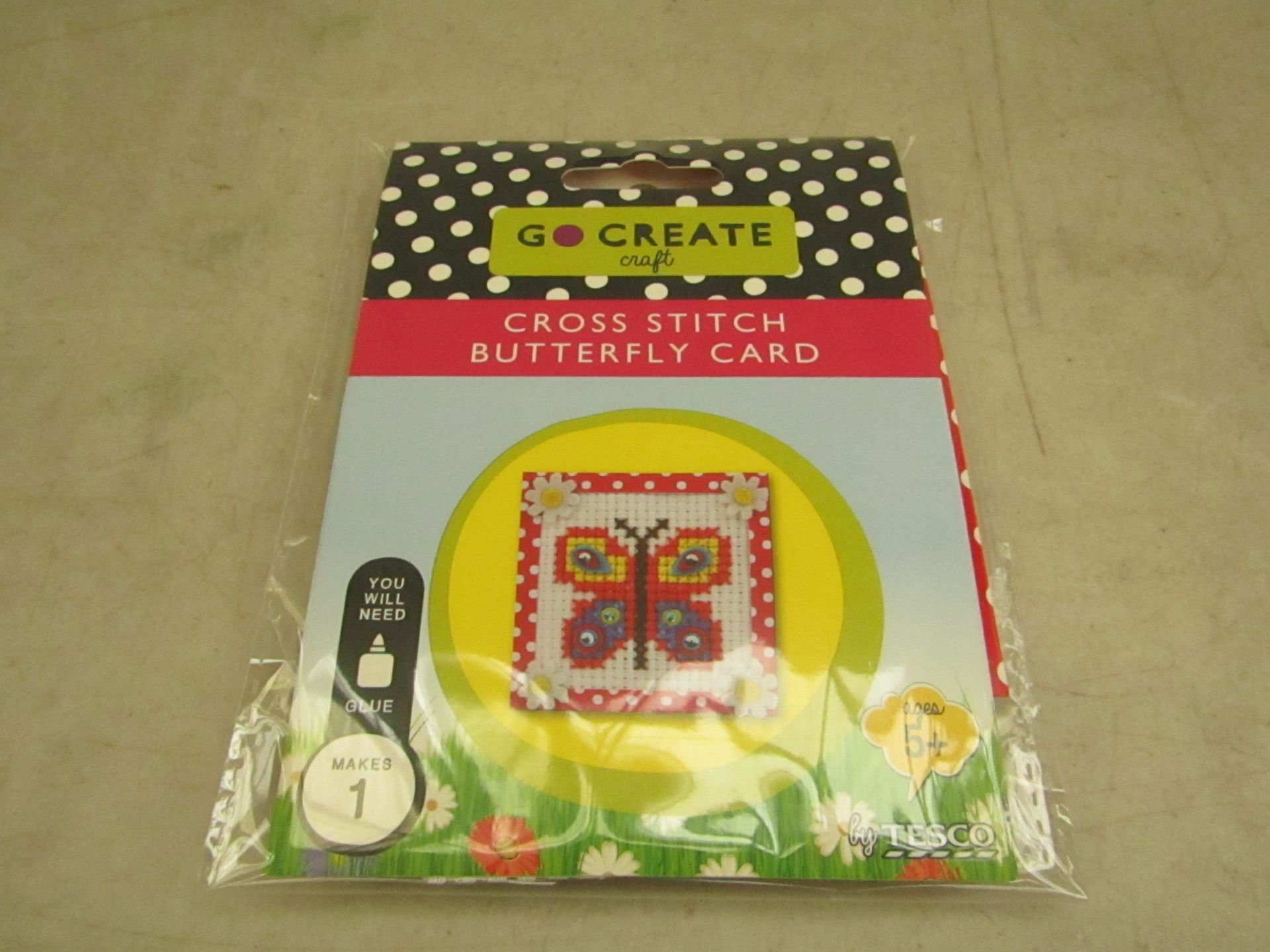 2x Boxes each containing 12x Go Create Craft "Cross stitch butterfly card". All new in packaging.