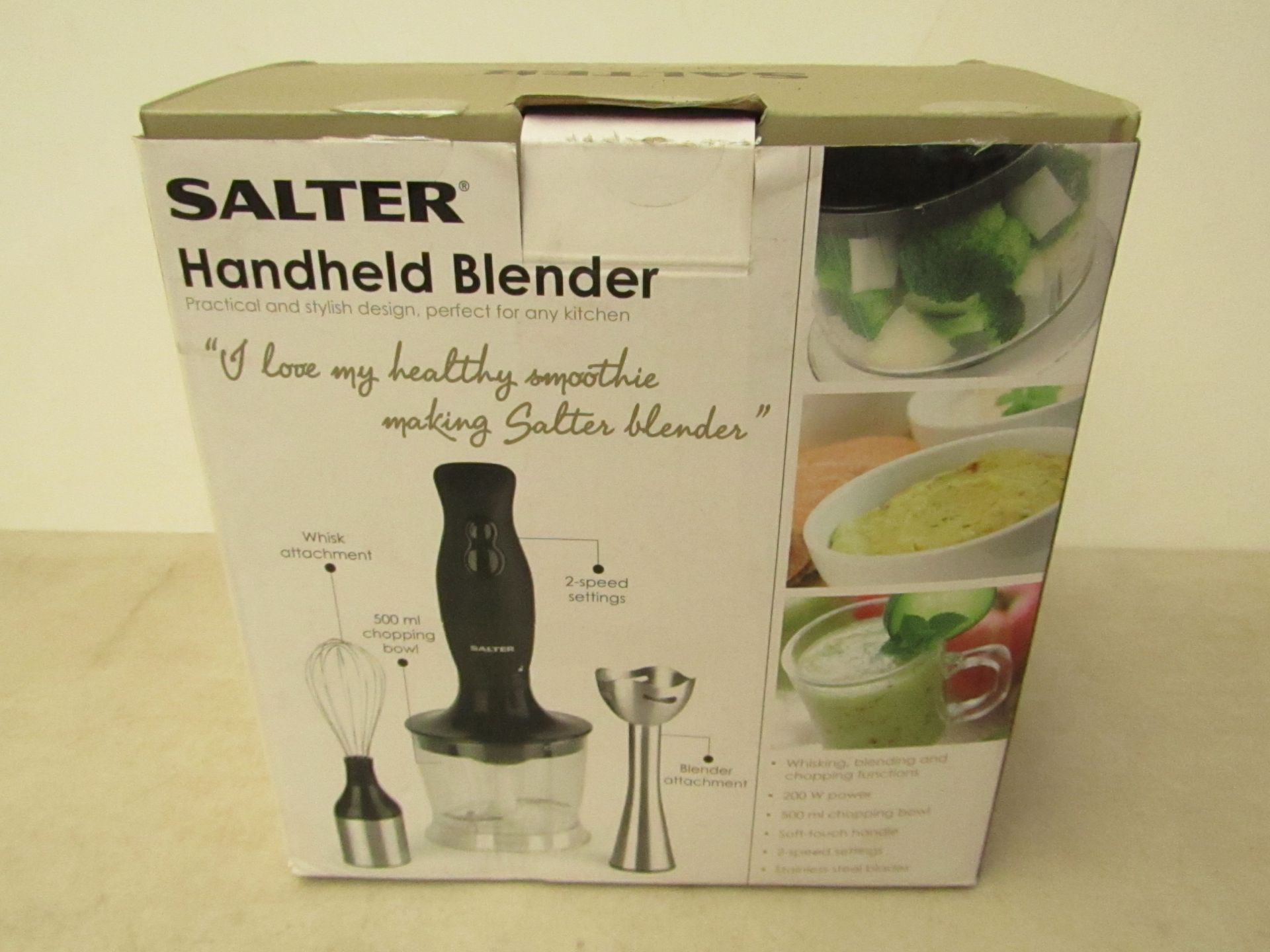 Salter Handheld Blender. Tested working & boxed.