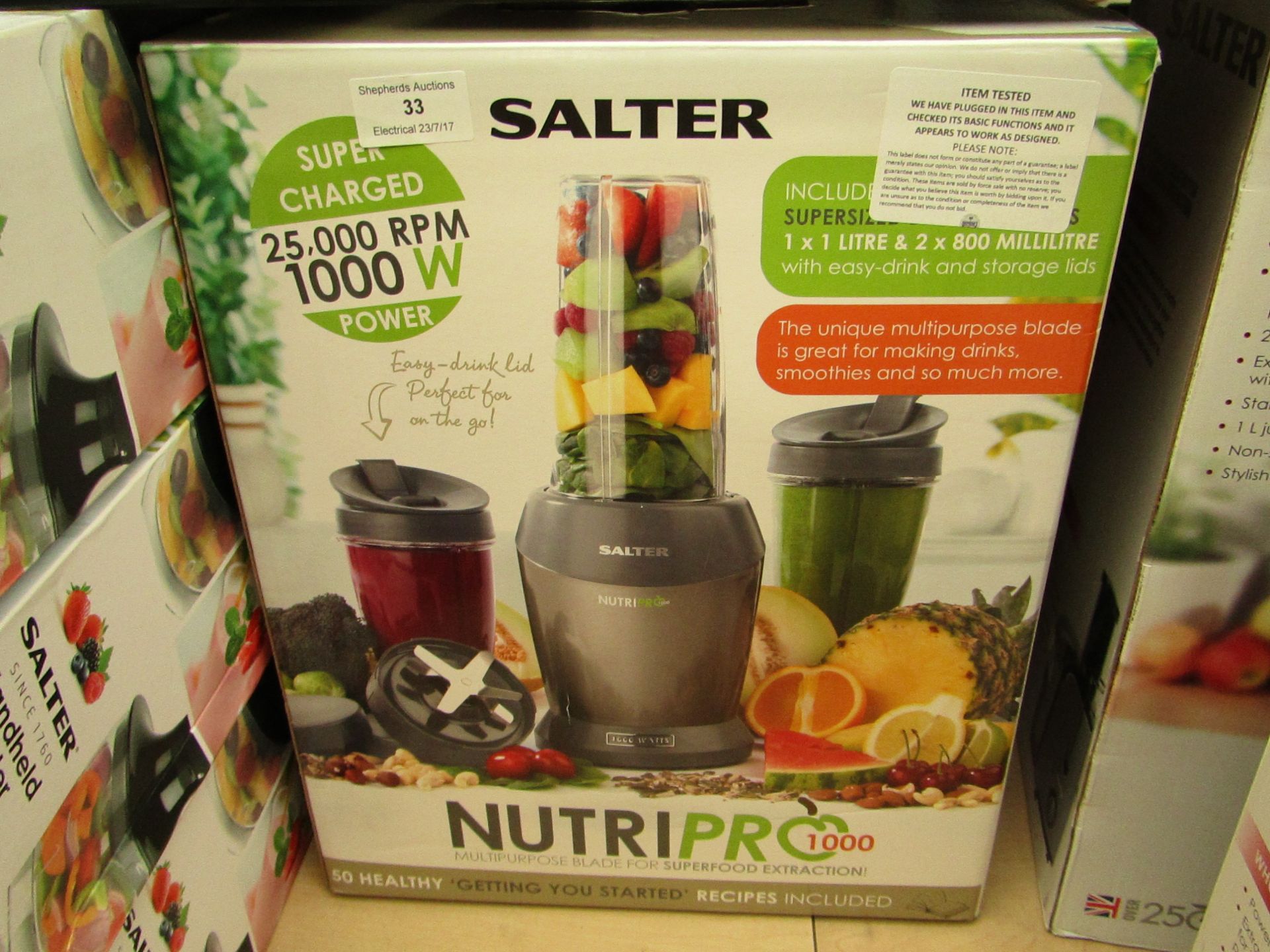 Salter NutriPro1000 Blender. Tested working & boxed.