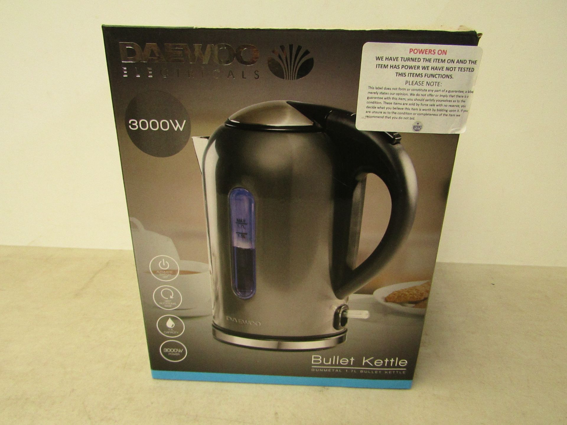 Daewood Electricals Bullet Kettle. Tested working & boxed.