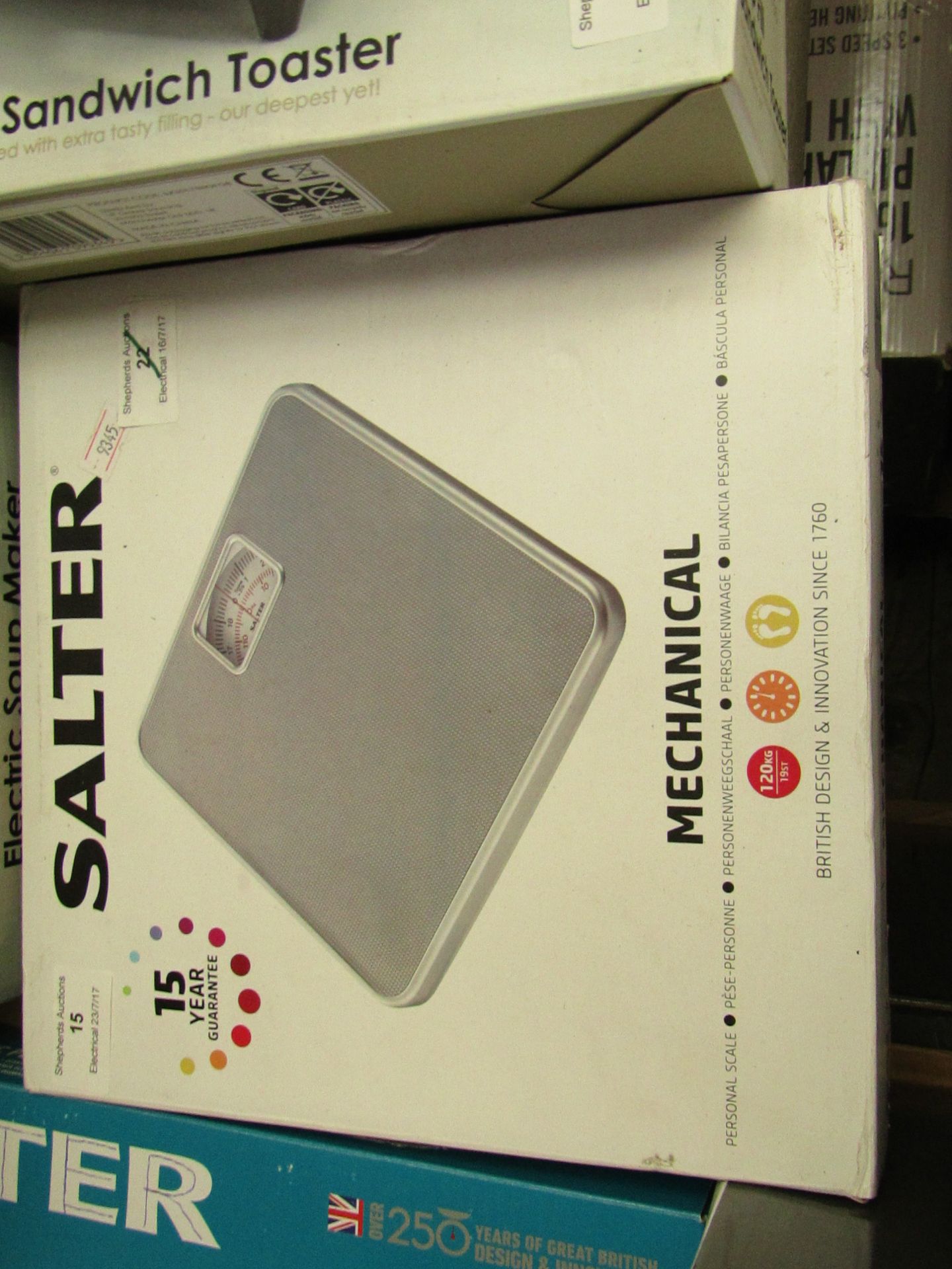 Salter Mechanical Personal Scale. Unchecked & boxed.