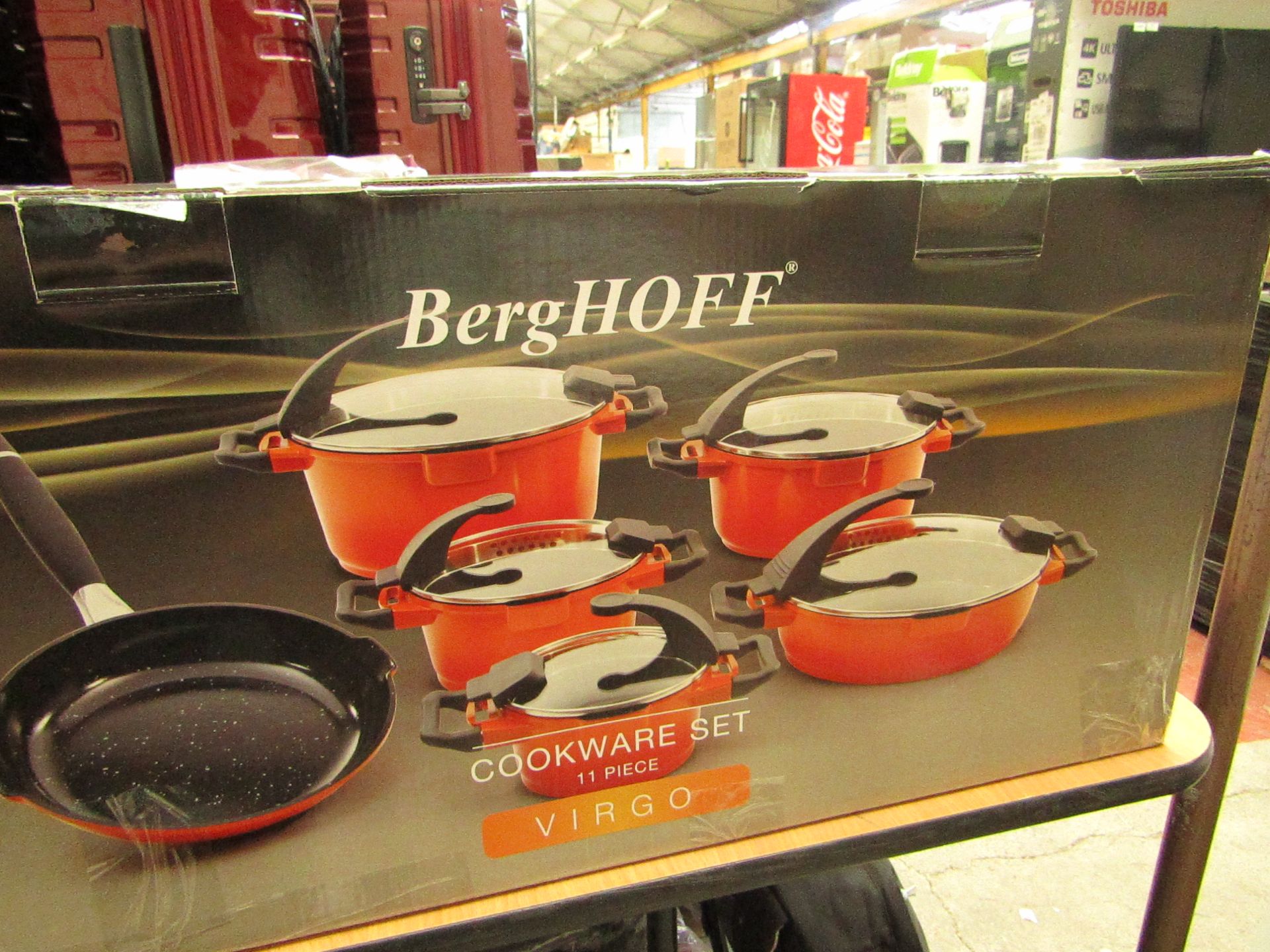 Berg Hoff 11 piece cookware set Virgo edition, unchecked and boxed. Please note the box states 11