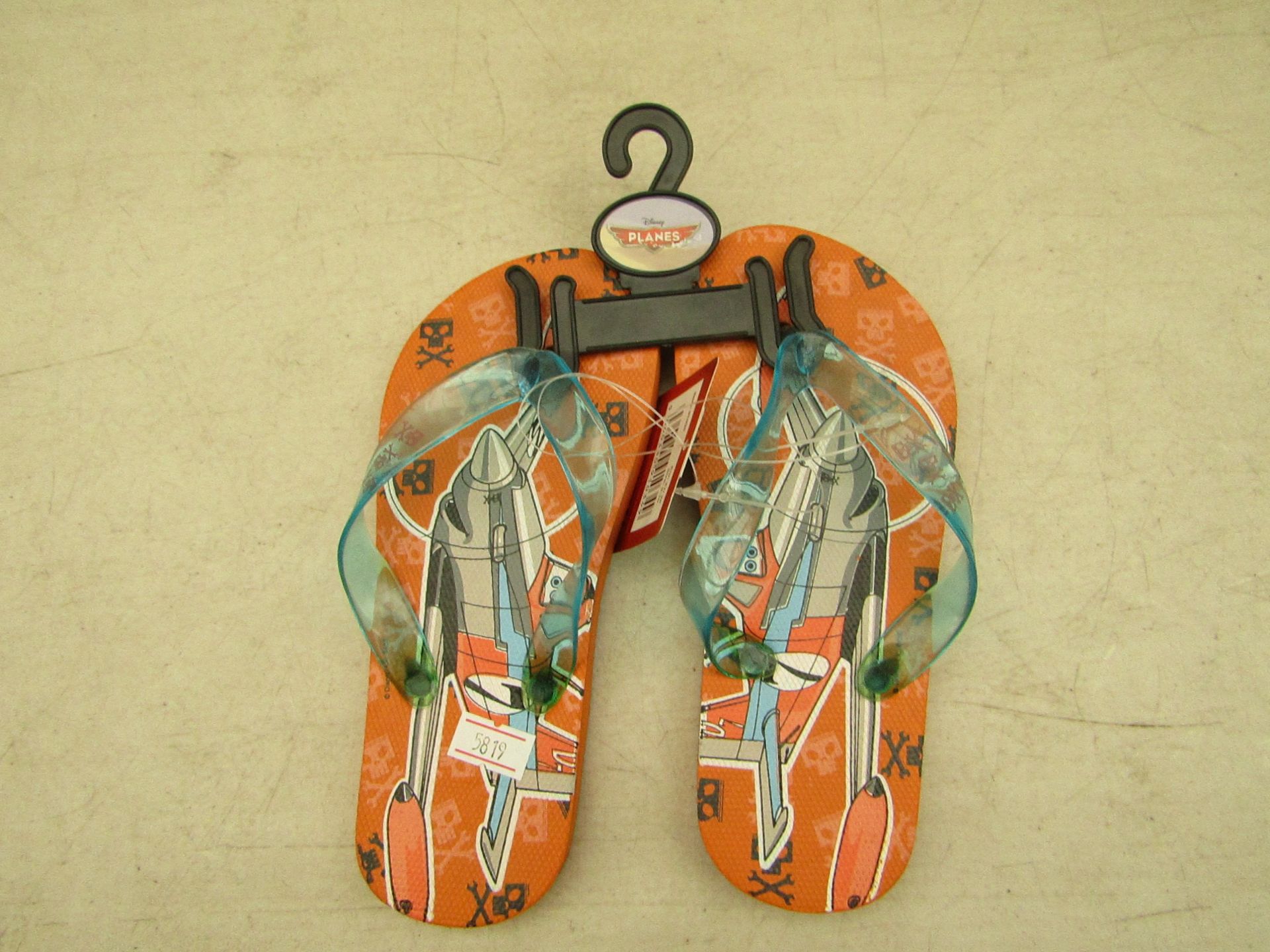 Disney Planes flip flops, 12-13, new.