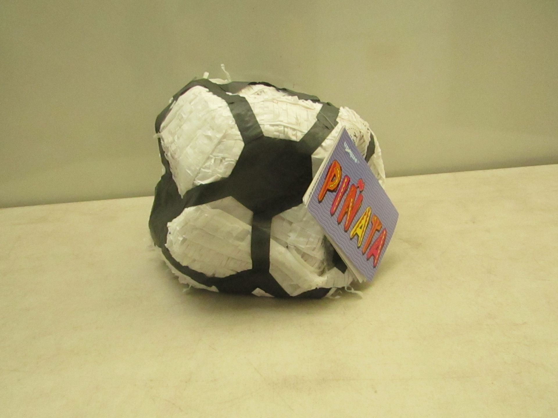 2x football designed pinatas, both unchecked and no packaging.