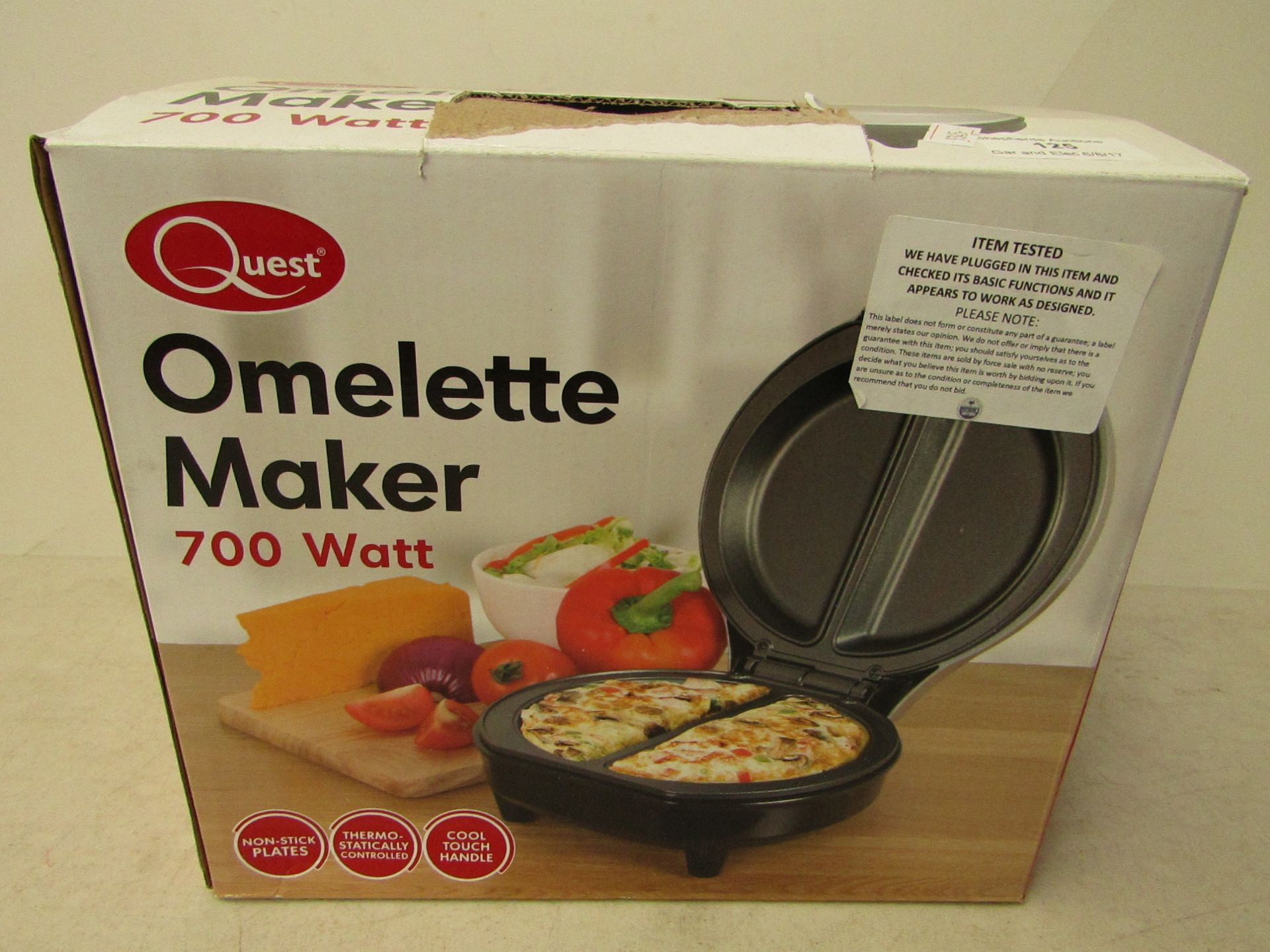 Quest 700w omlette maker, tested working and boxed