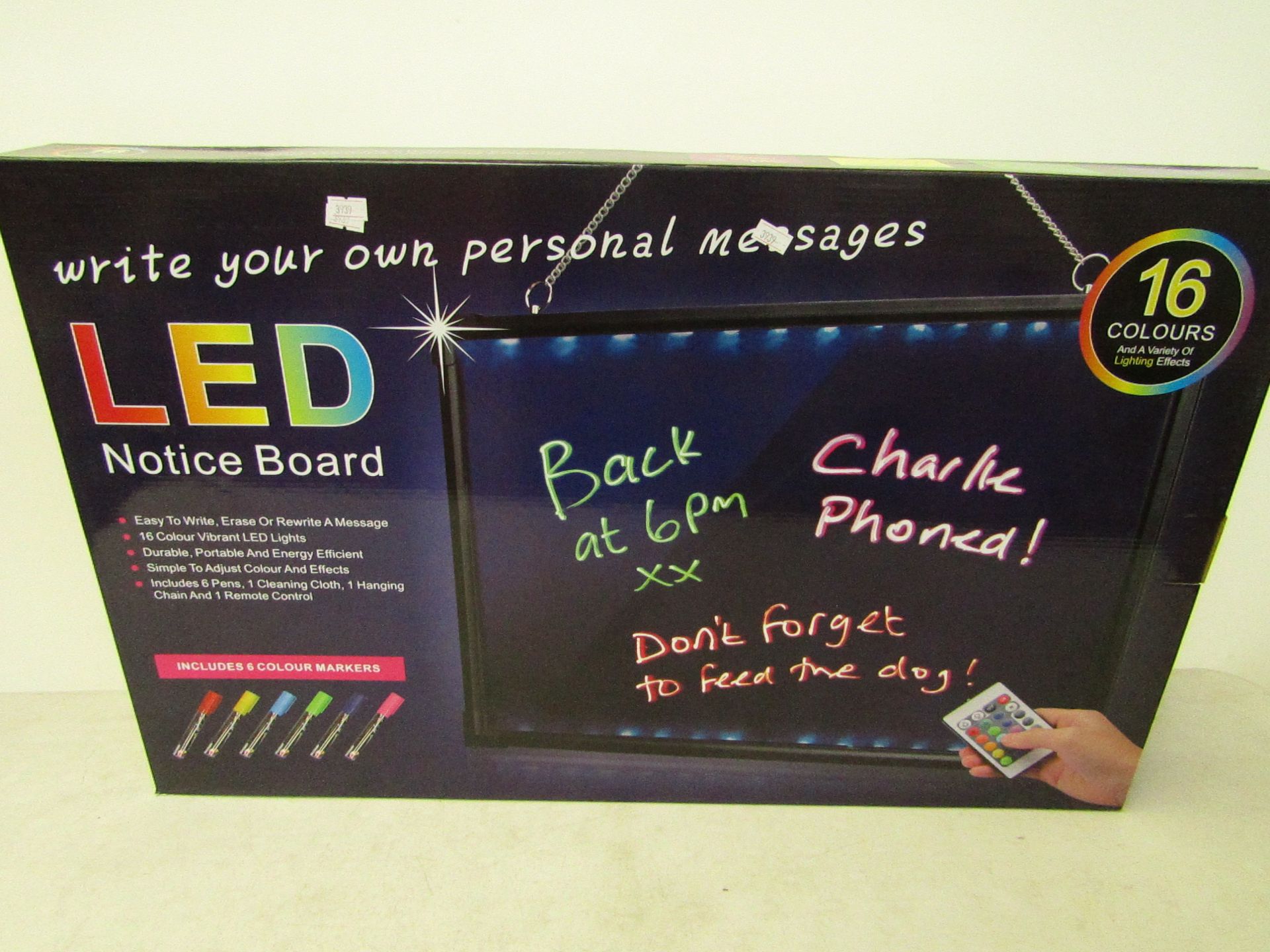 Led notice board 16 colours, new and boxed