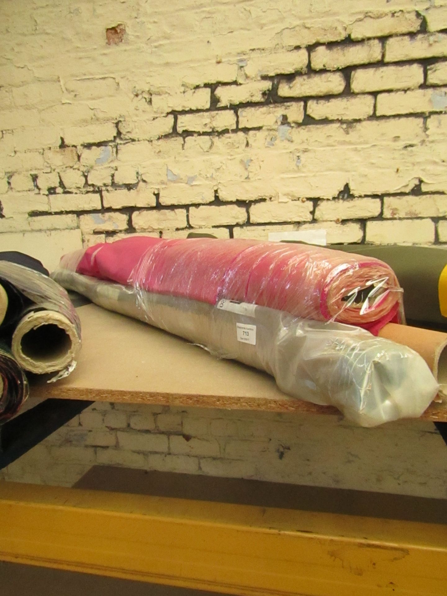 3x Rolls of Various coloured fabric in various lengths. - Image 4 of 4