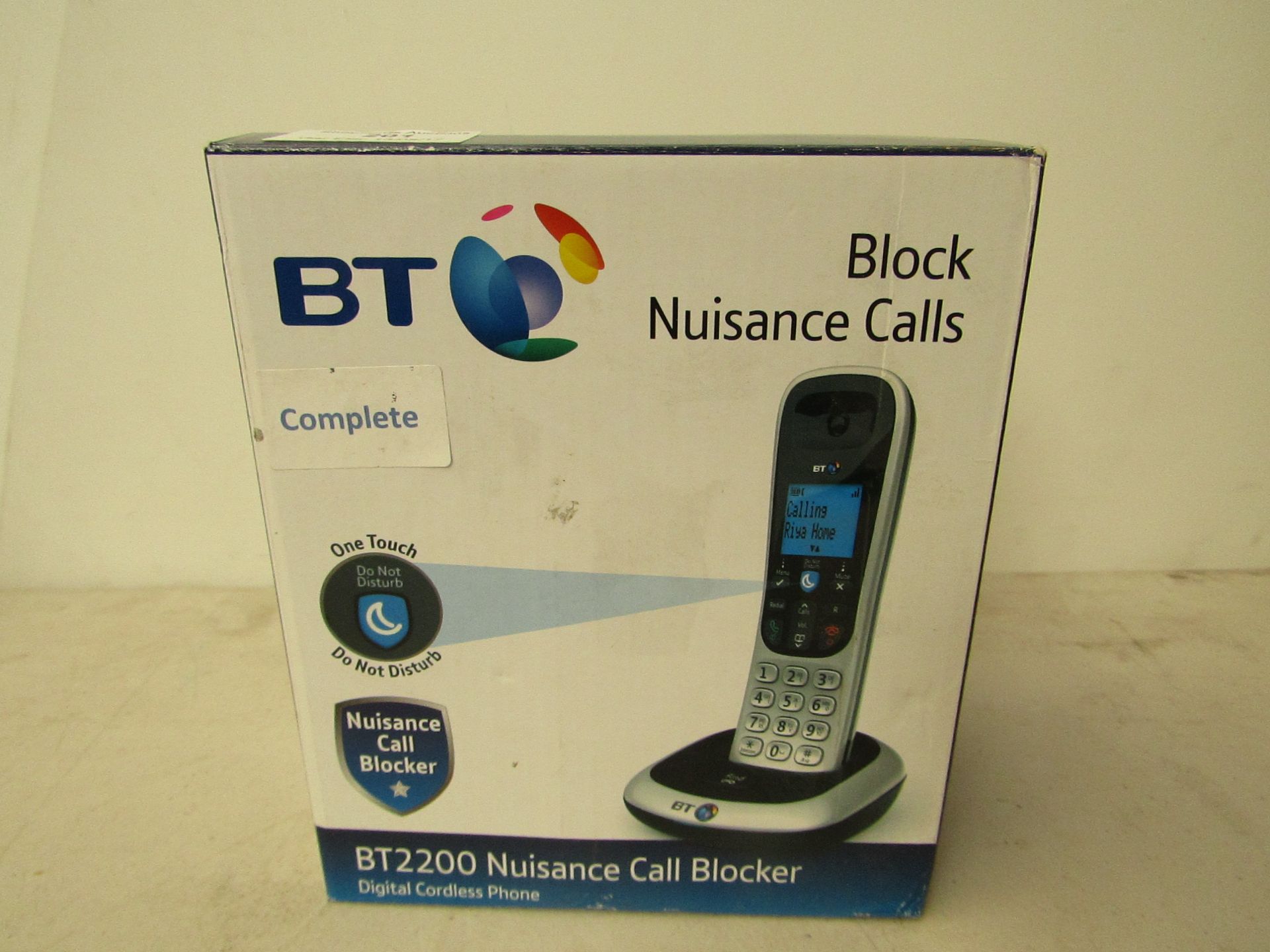 BT BT2200 advanced nuisance call blocker digital cordless phone, complete but untested and boxed.