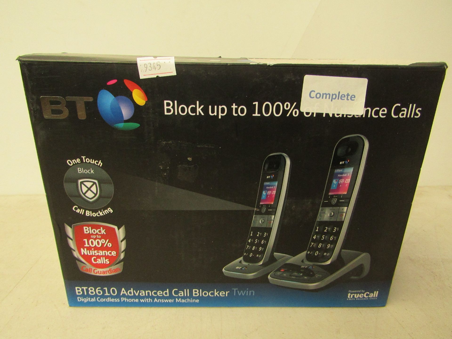 BT BT8610 advanced call blocker twin cordless phone with answering machine, complete but untested