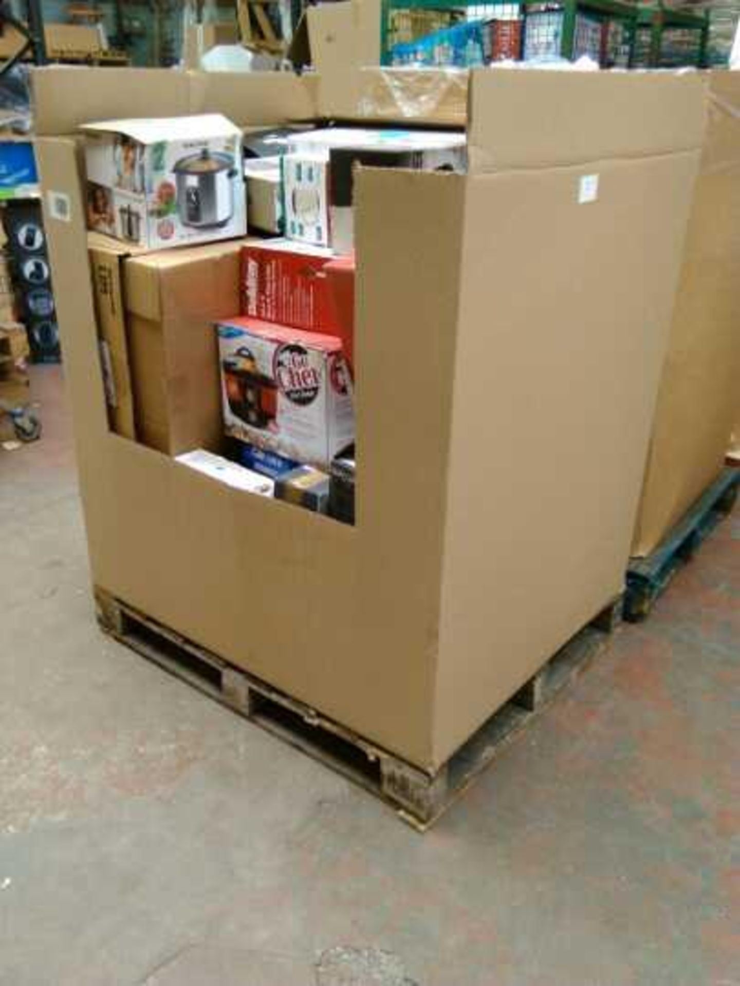 Pallet of approximately 50x Various faulty electrical items such as slow cookers, irons, vacuum