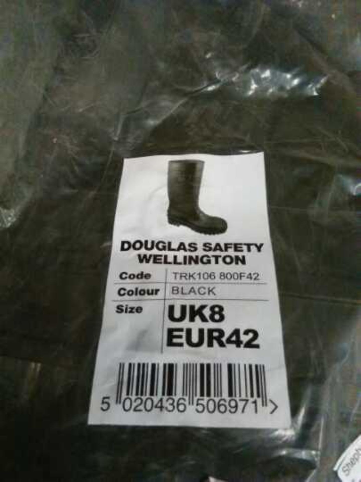 REGATTA HARDWEAR DOUGLAS S5 SAFETY WELLINGTON BOOTS BLACK. size 8 (EUR 41) new Material: PVC/nitrile
