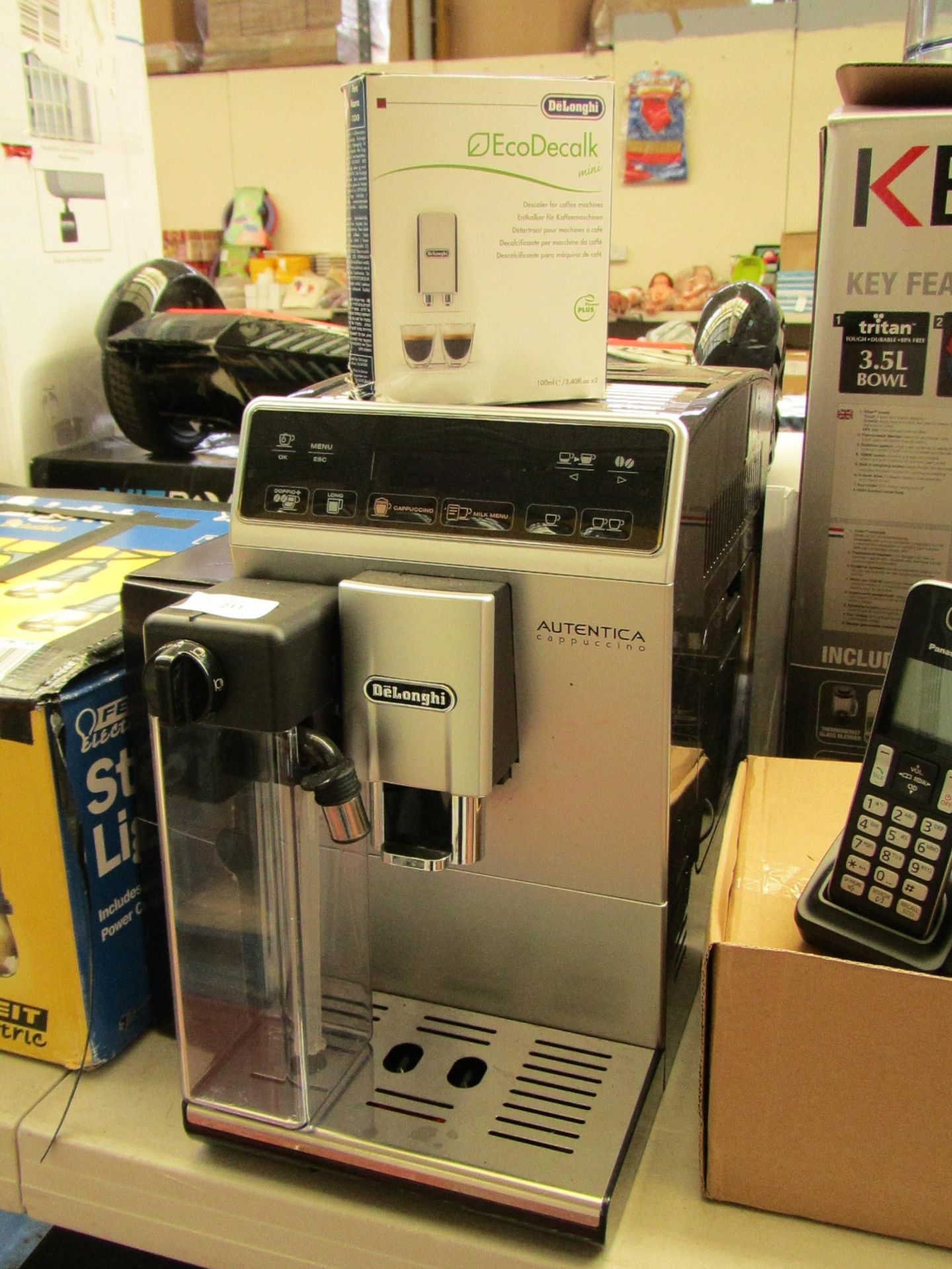 De'Longhi Autentica cappuccino with descaler, powers on no box. RRP £749 at John Lewis