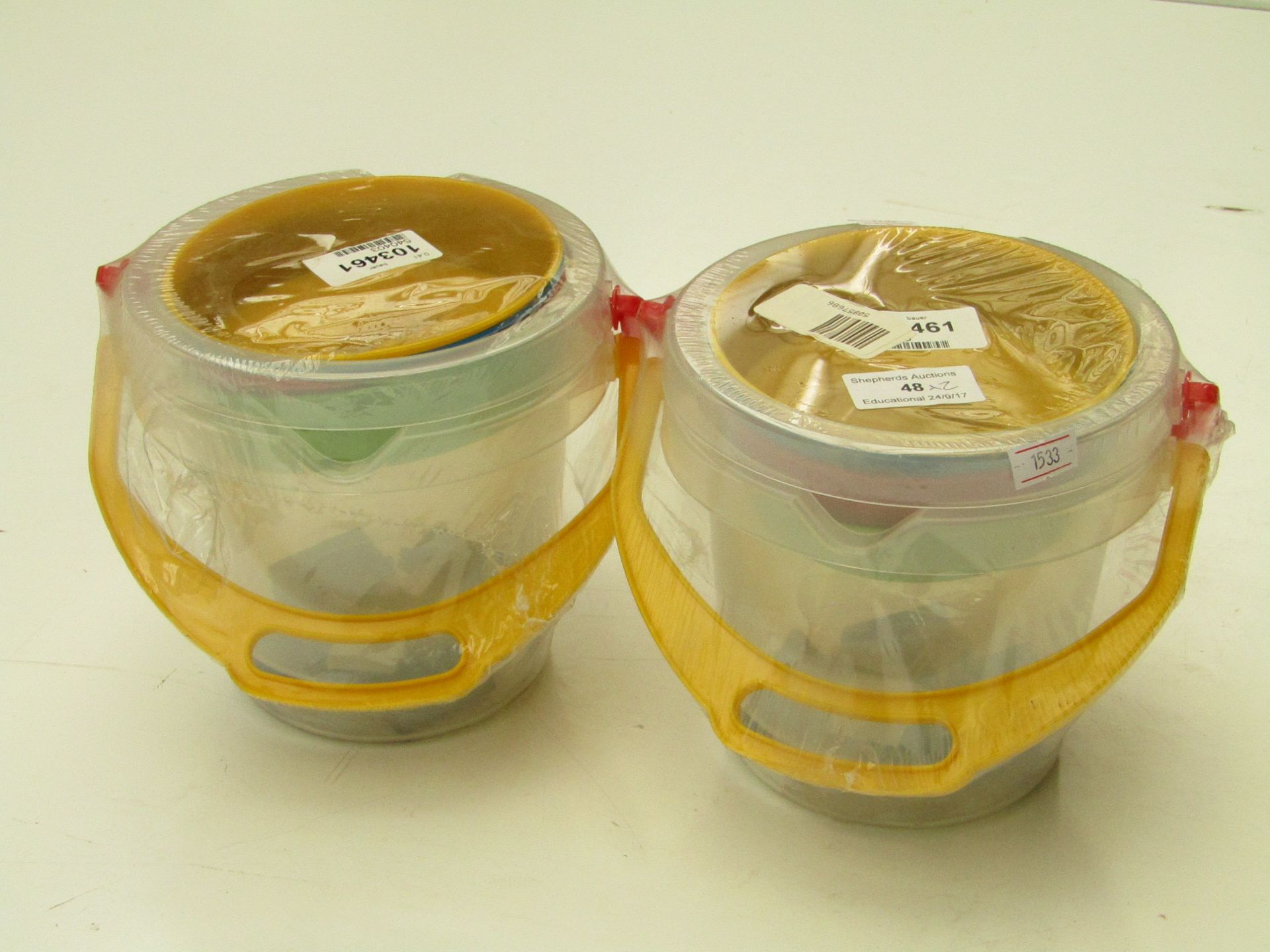 2x Buckets and small storage, new in packaging