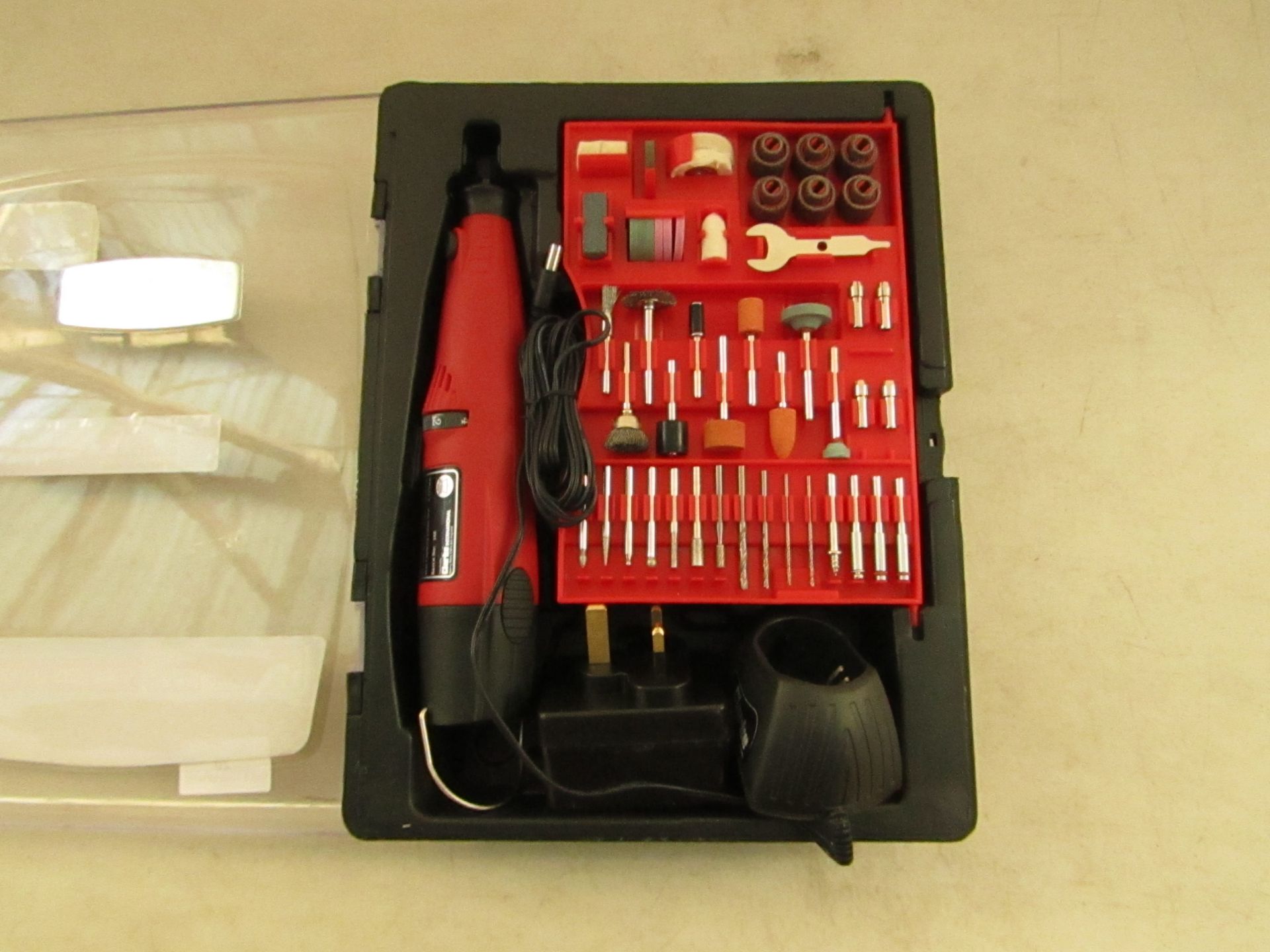 Clarke CCRT266 cordless rotary tool with 262pc accessory kit www.machinemart.co.uk/p/clarke-