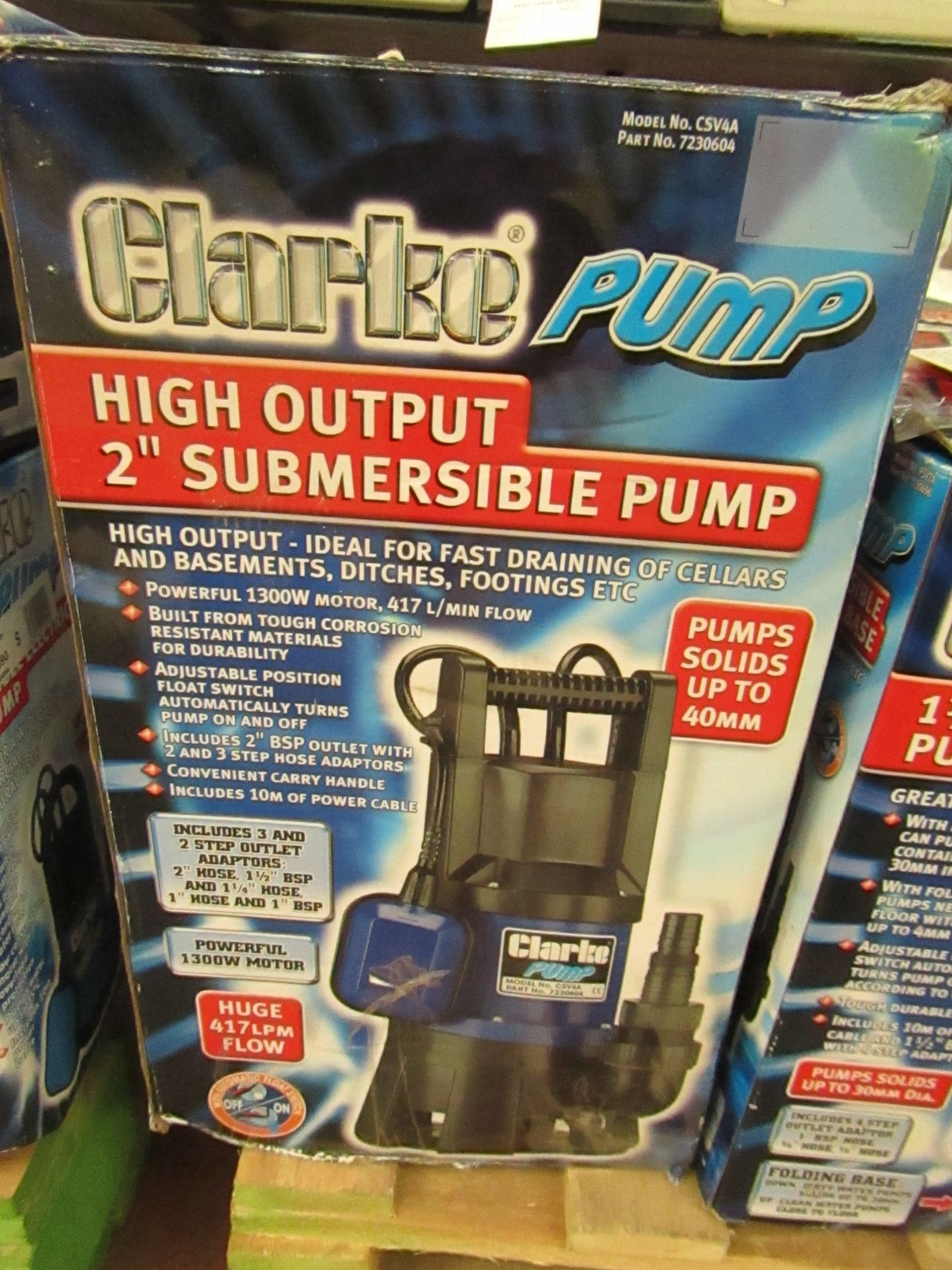 Clarke CSV4A Submersible Pump With Float Switch RRP £89.98 at https://www.machinemart.co.uk/p/